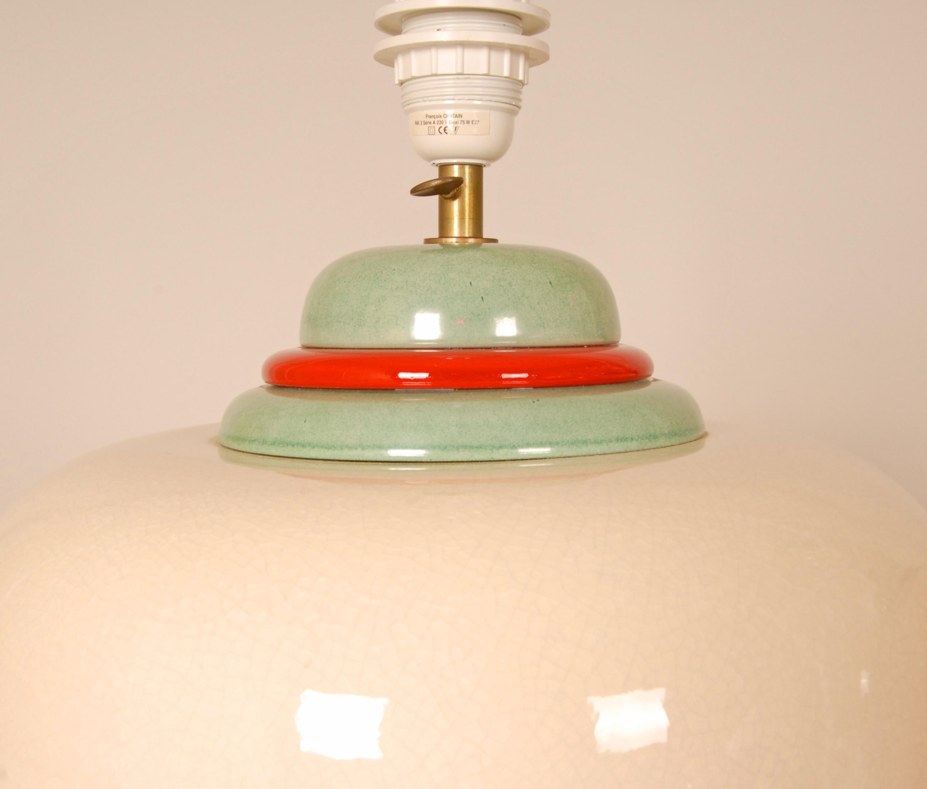 Lámparas de mesa vintage Francois Chatain Lámparas jarrón de cerámica - Pareja siglo XX en venta