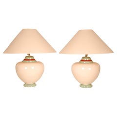 Vintage Table Lamps Francois Chatain Ceramic Vase Lamps - A Pair