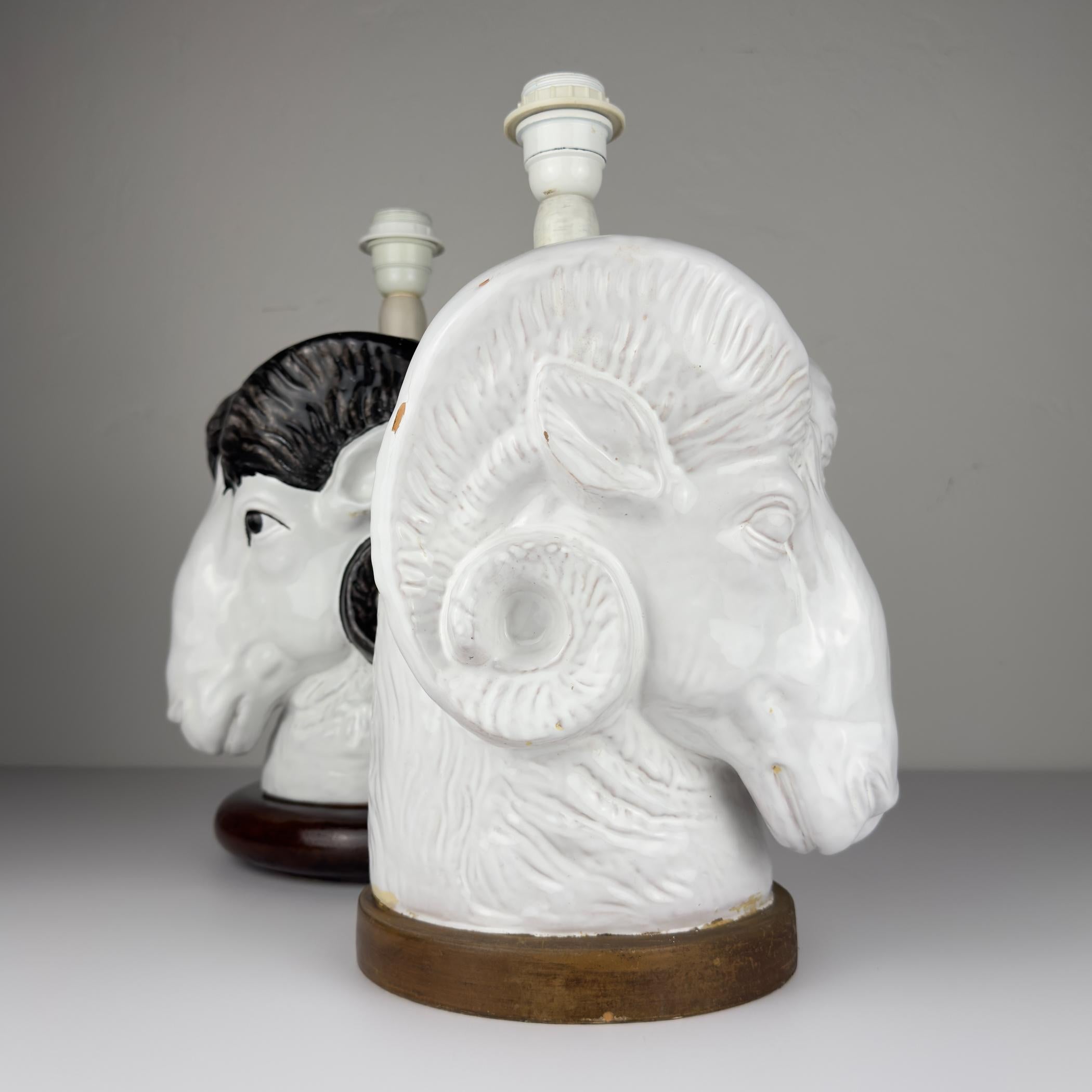 Lampes de table vintage Ram Head, Italie 1970 Lot de 2 en vente 12