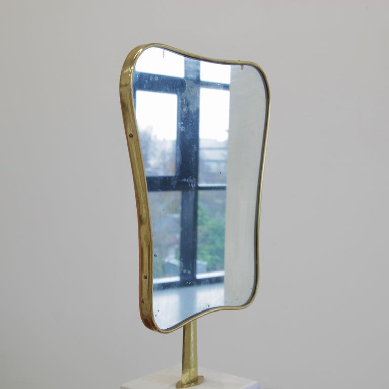 Vintage Table Mirror with Marble Base, Italy, 1960's For Sale at 1stDibs
