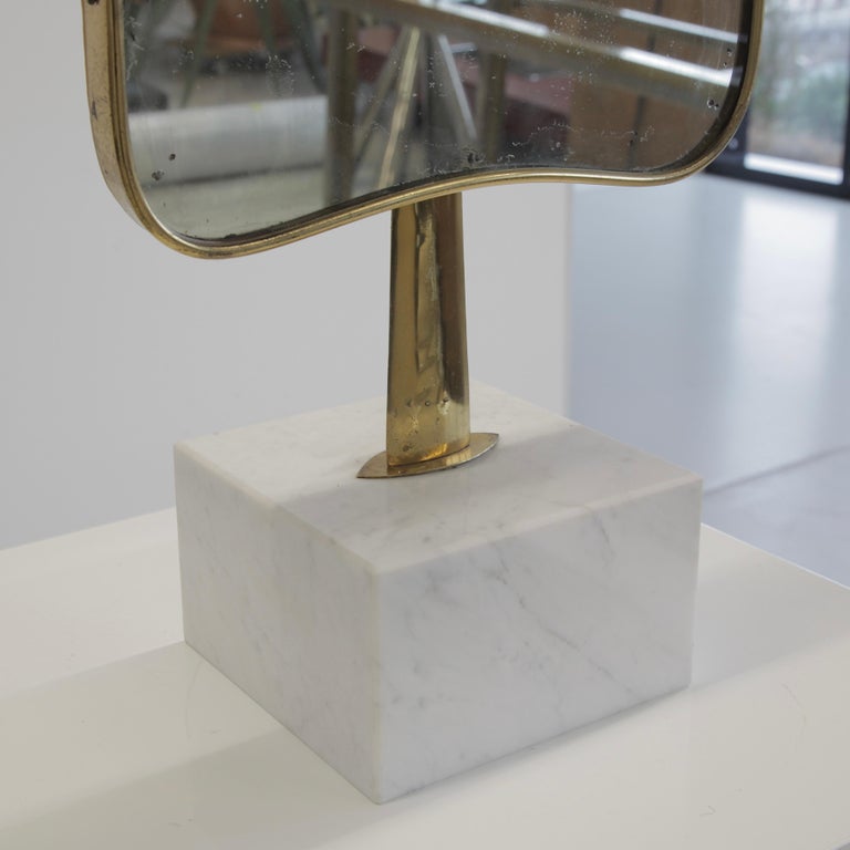 Vintage Table Mirror with Marble Base, Italy, 1960's For Sale at 1stDibs