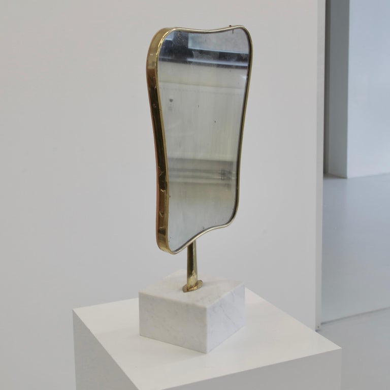Vintage Table Mirror with Marble Base, Italy, 1960's For Sale at 1stDibs