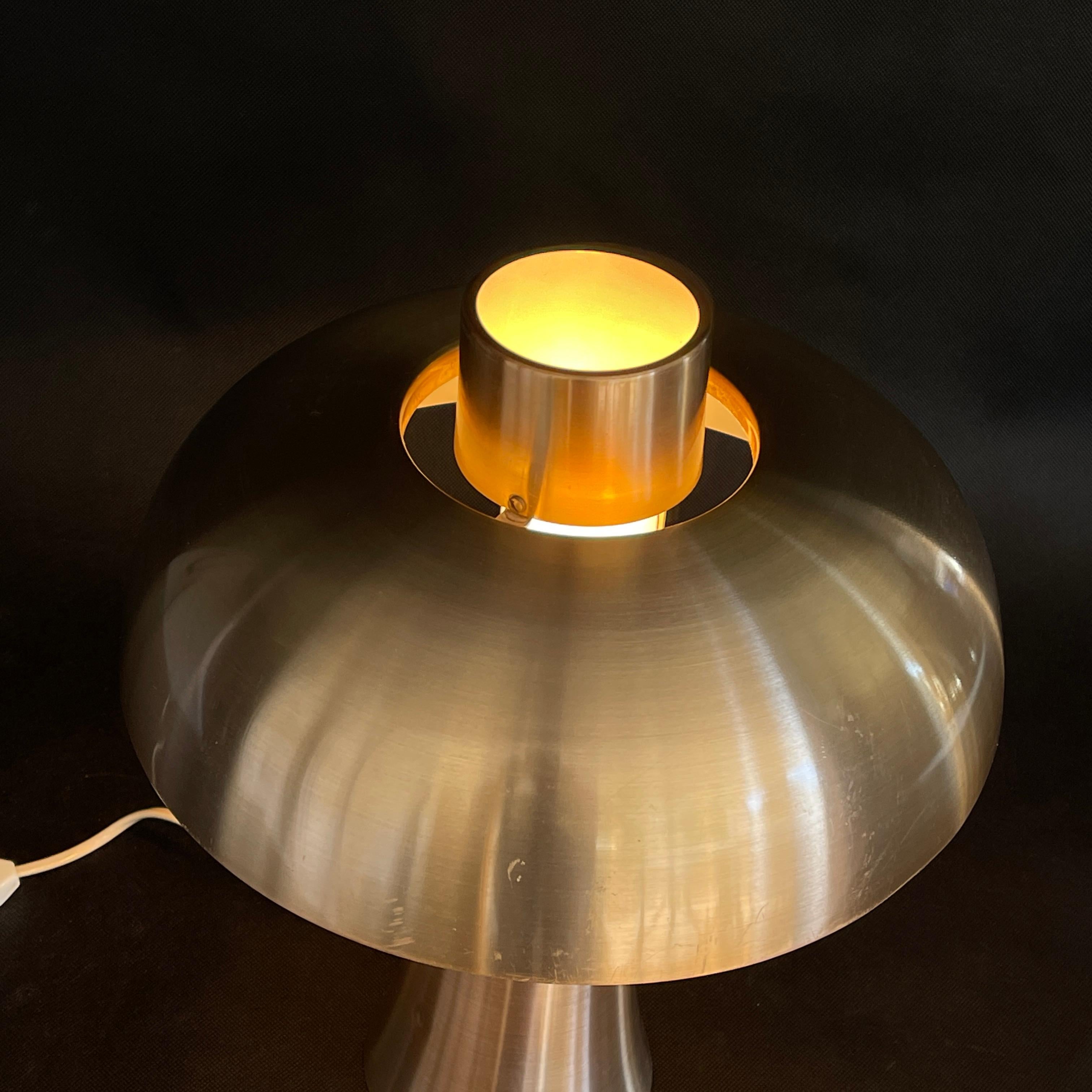 European  Table Mushroom Lamp, Copper-Coloured by DORIA, 1970s For Sale