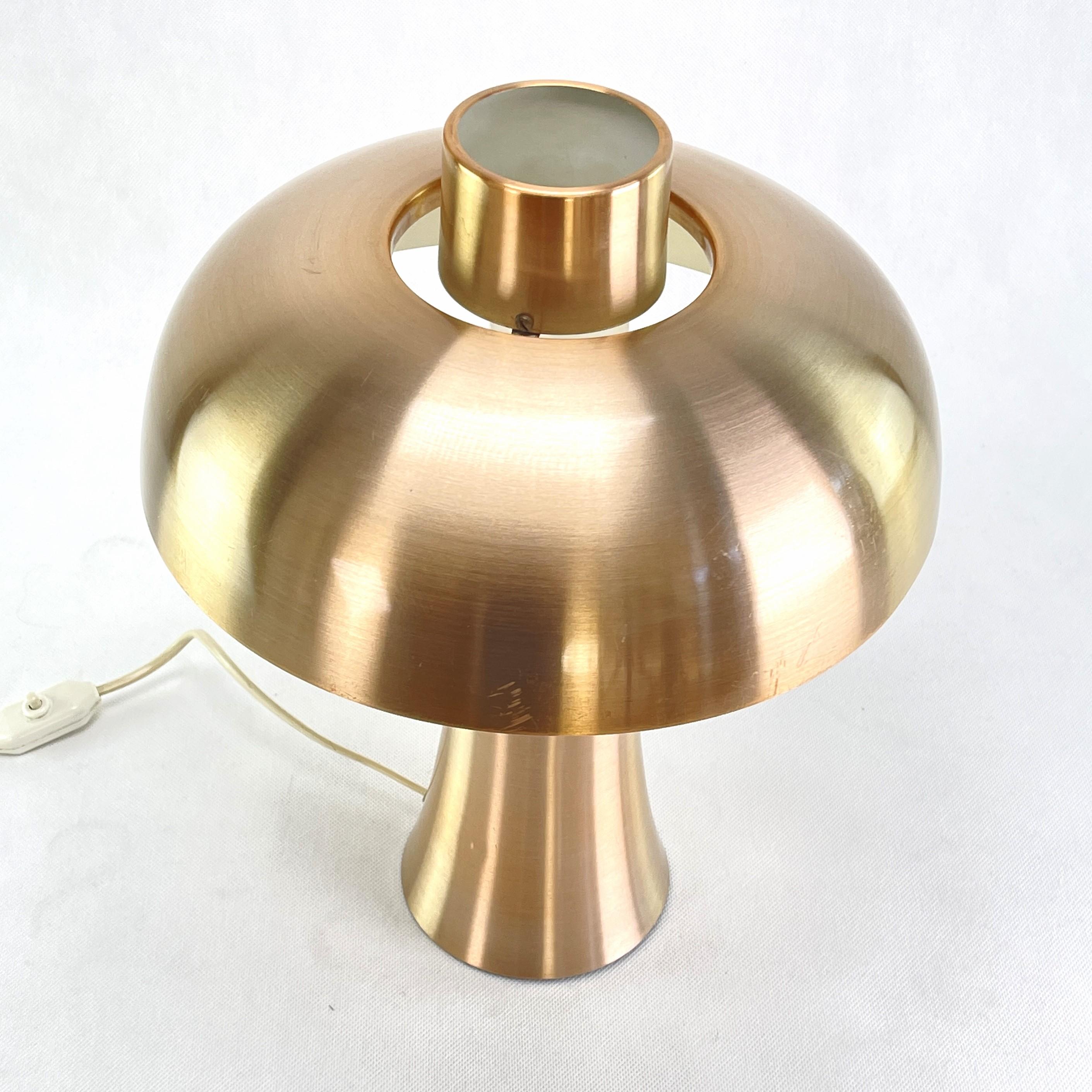 Anodized  Table Mushroom Lamp, Copper-Coloured by DORIA, 1970s For Sale