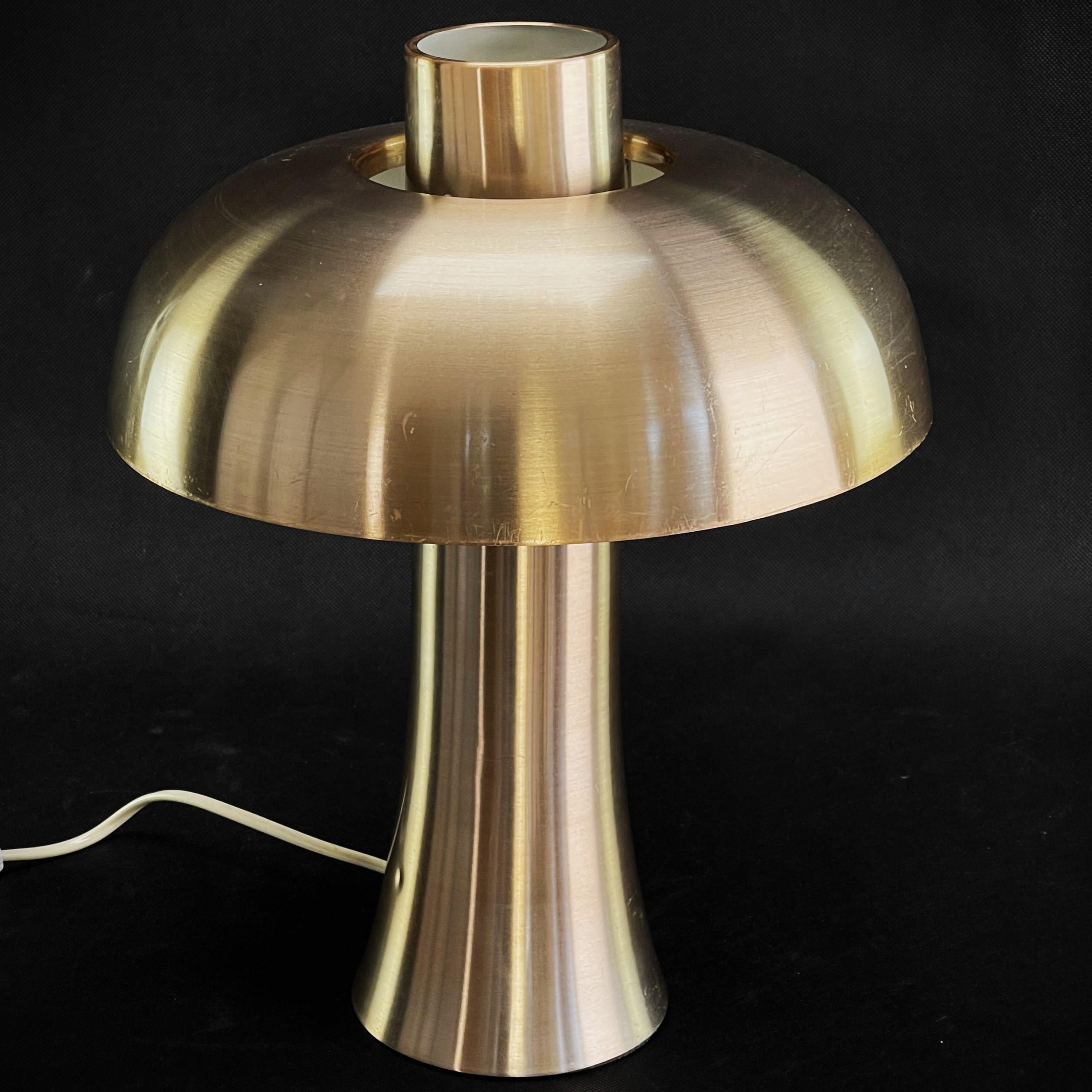 Late 20th Century  Table Mushroom Lamp, Copper-Coloured by DORIA, 1970s For Sale