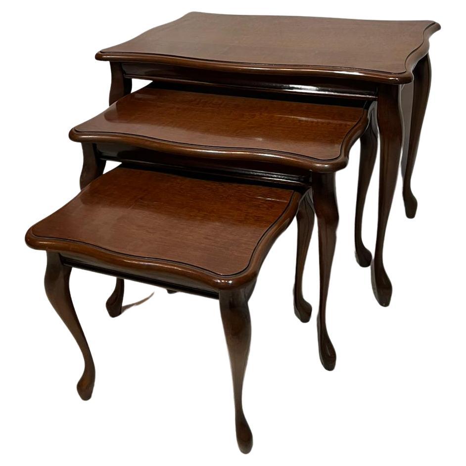 Wood Vintage Table Set of 3 Pieces 1960, Austria For Sale