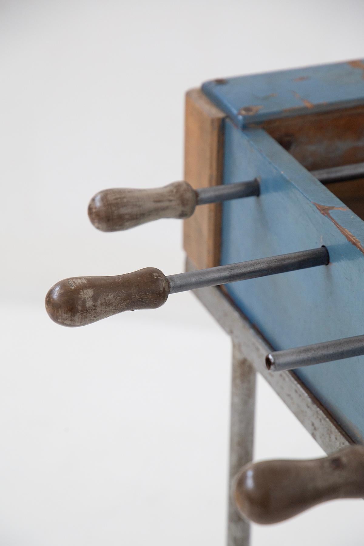 Industrial Italian Vintage Table Soccer With Three Knobs For Sale
