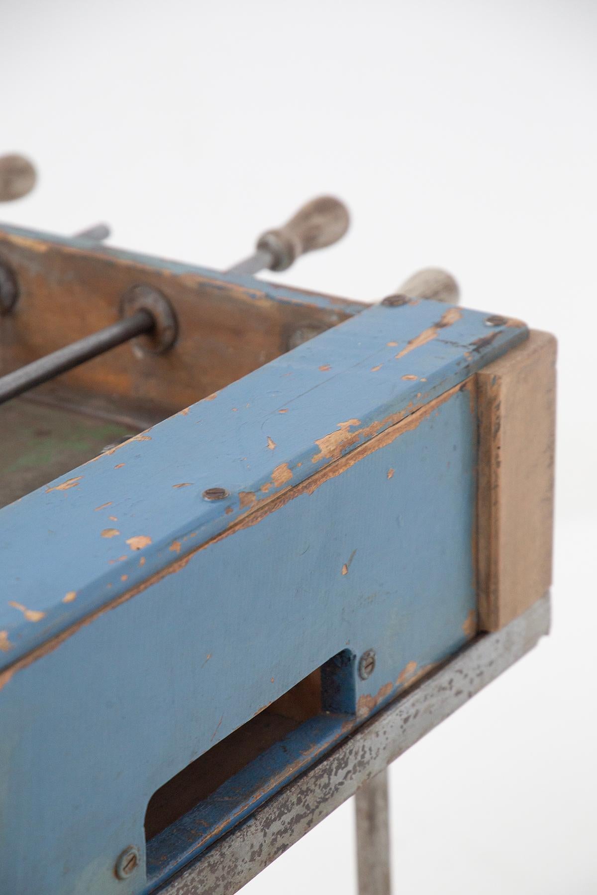 Metal Italian Vintage Table Soccer With Three Knobs For Sale
