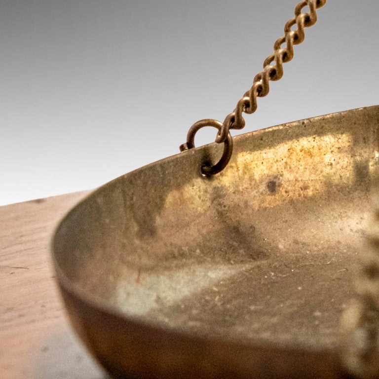 Vintage Table Top Apothecary Scale in Walnut and Brass, c. 1940's For