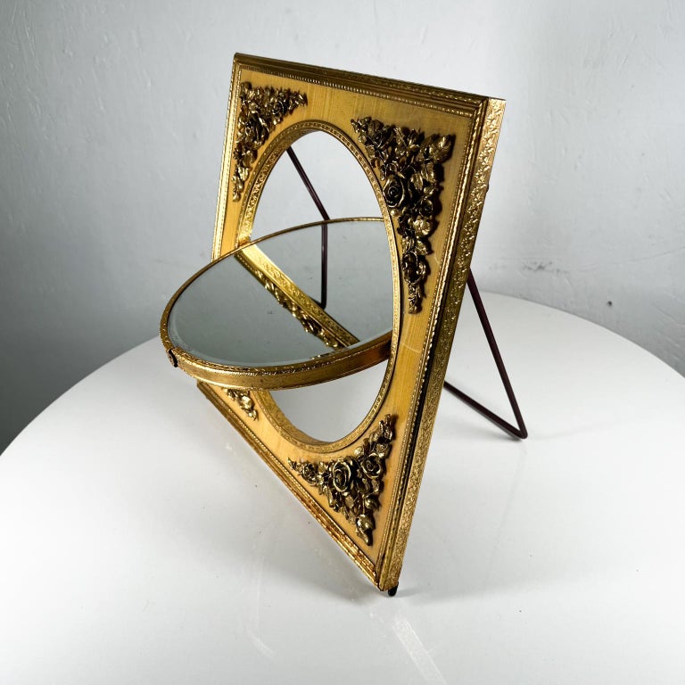 Vintage Table Vanity Mirror French Ornamentation Style of Fred K Loeser For Sale at 1stDibs