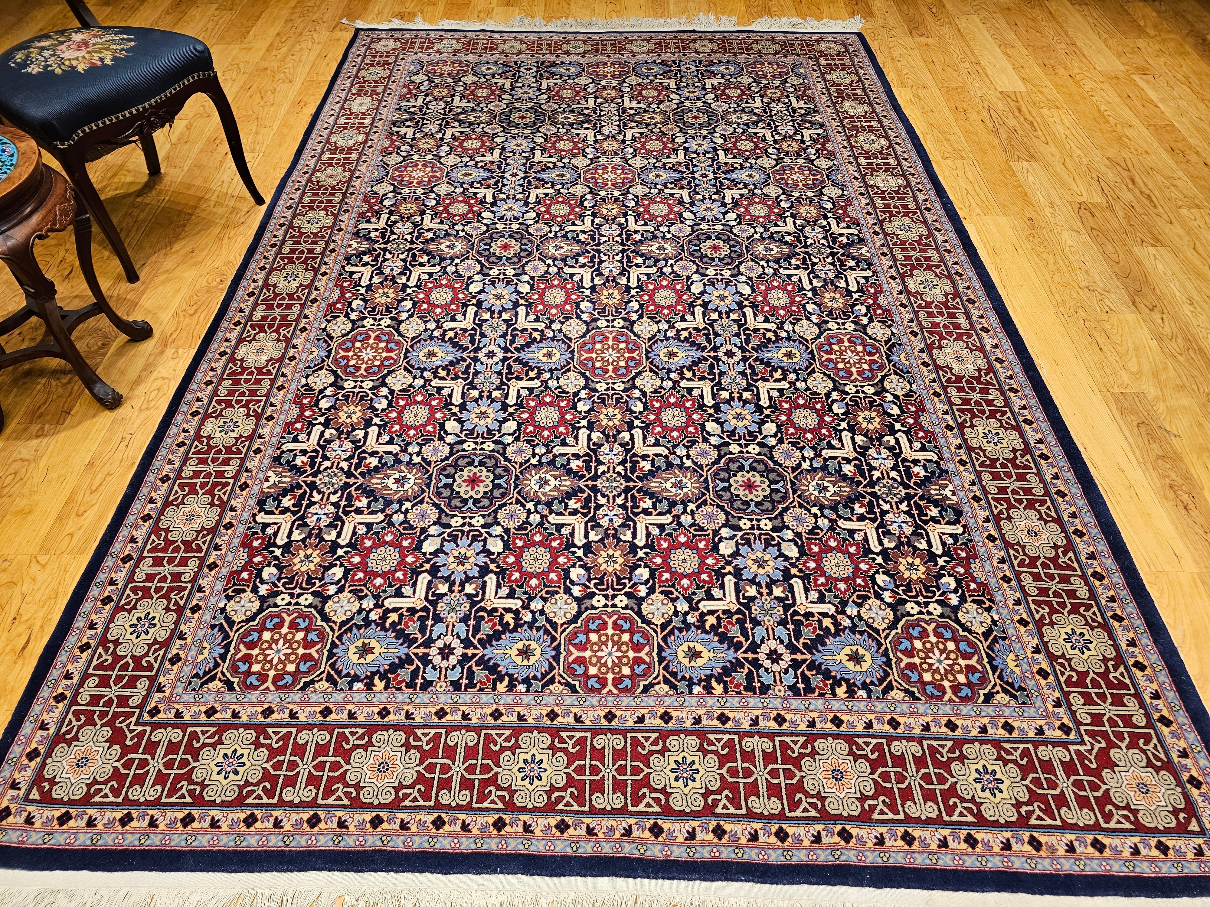 Persischer Täbris-Teppich in Zimmergröße aus Allover Afshan mit geometrischem Muster, Vintage im Angebot 10