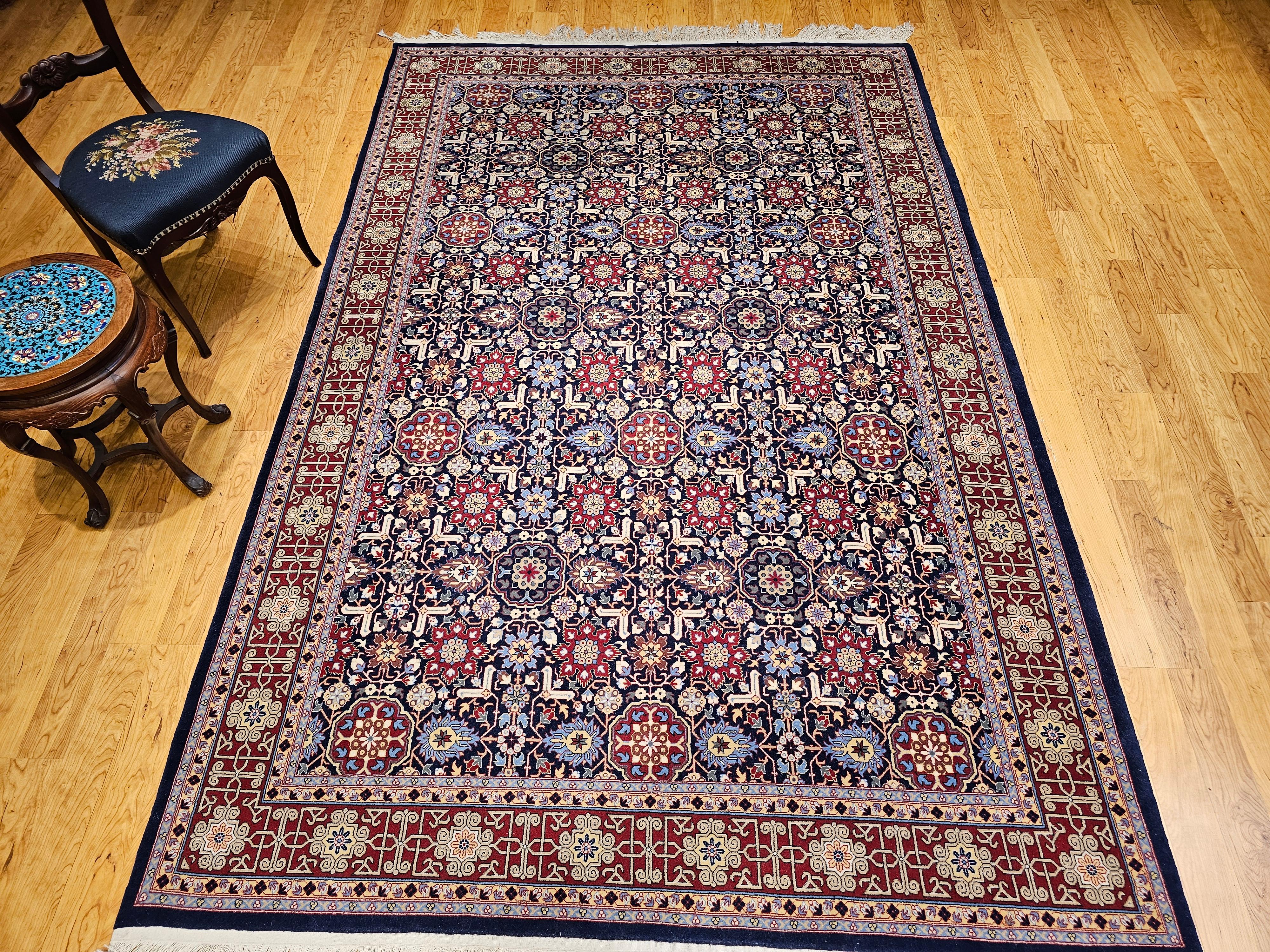 Persischer Täbris-Teppich in Zimmergröße aus Allover Afshan mit geometrischem Muster, Vintage im Angebot 7
