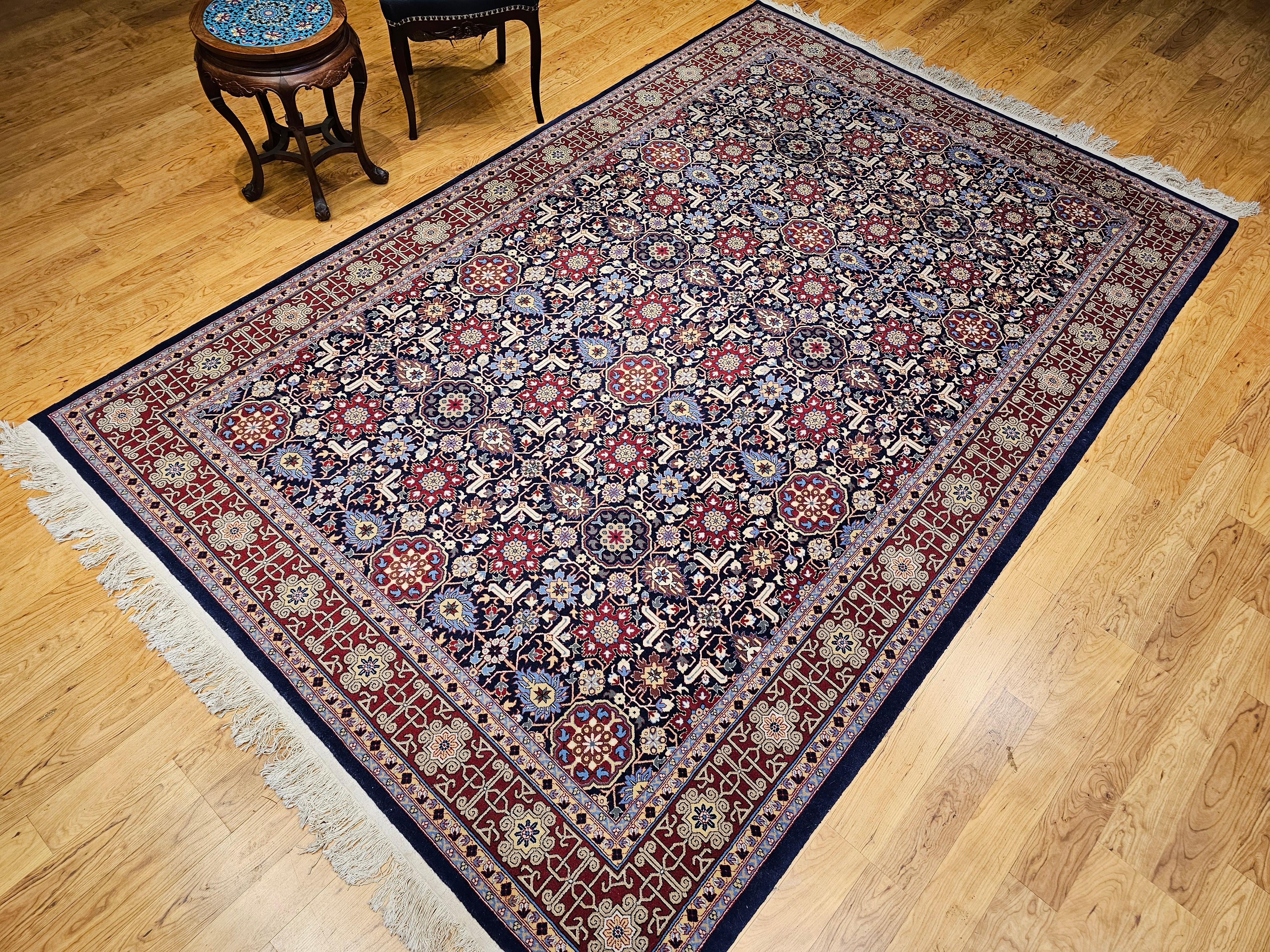 Persischer Täbris-Teppich in Zimmergröße aus Allover Afshan mit geometrischem Muster, Vintage im Angebot 8