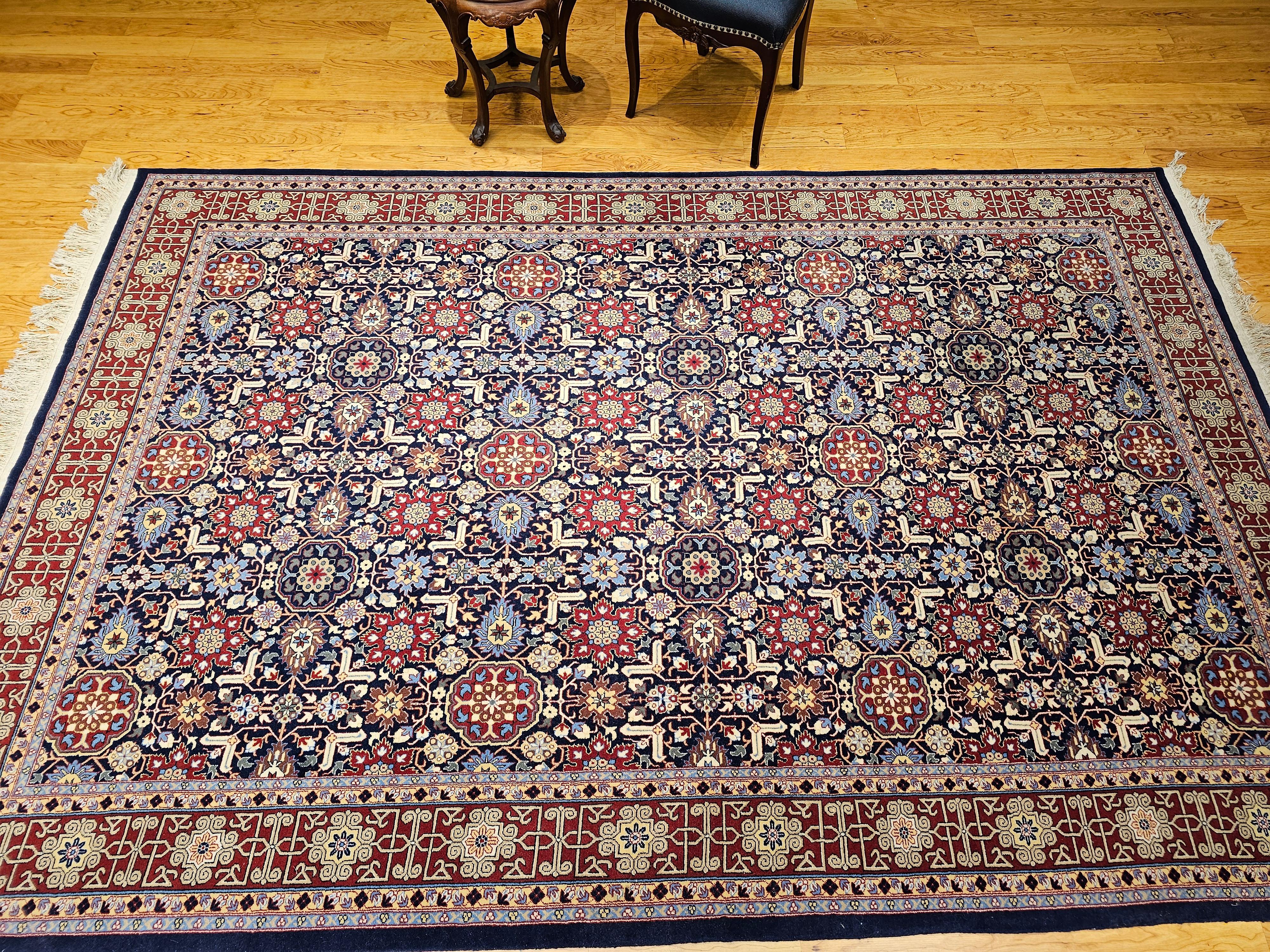 Persischer Täbris-Teppich in Zimmergröße aus Allover Afshan mit geometrischem Muster, Vintage im Angebot 9