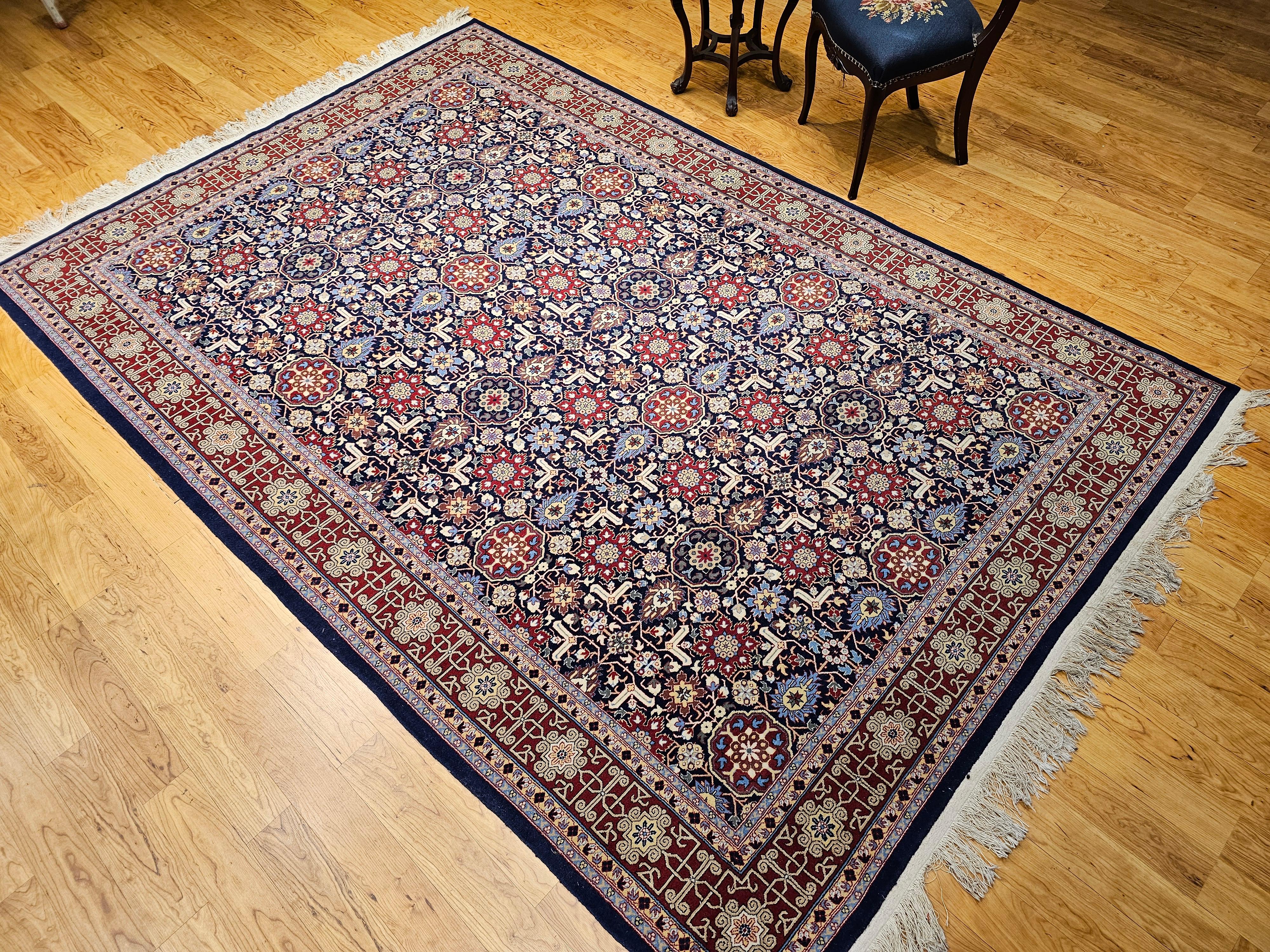 Persischer Täbris-Teppich in Zimmergröße aus Allover Afshan mit geometrischem Muster, Vintage im Angebot 11