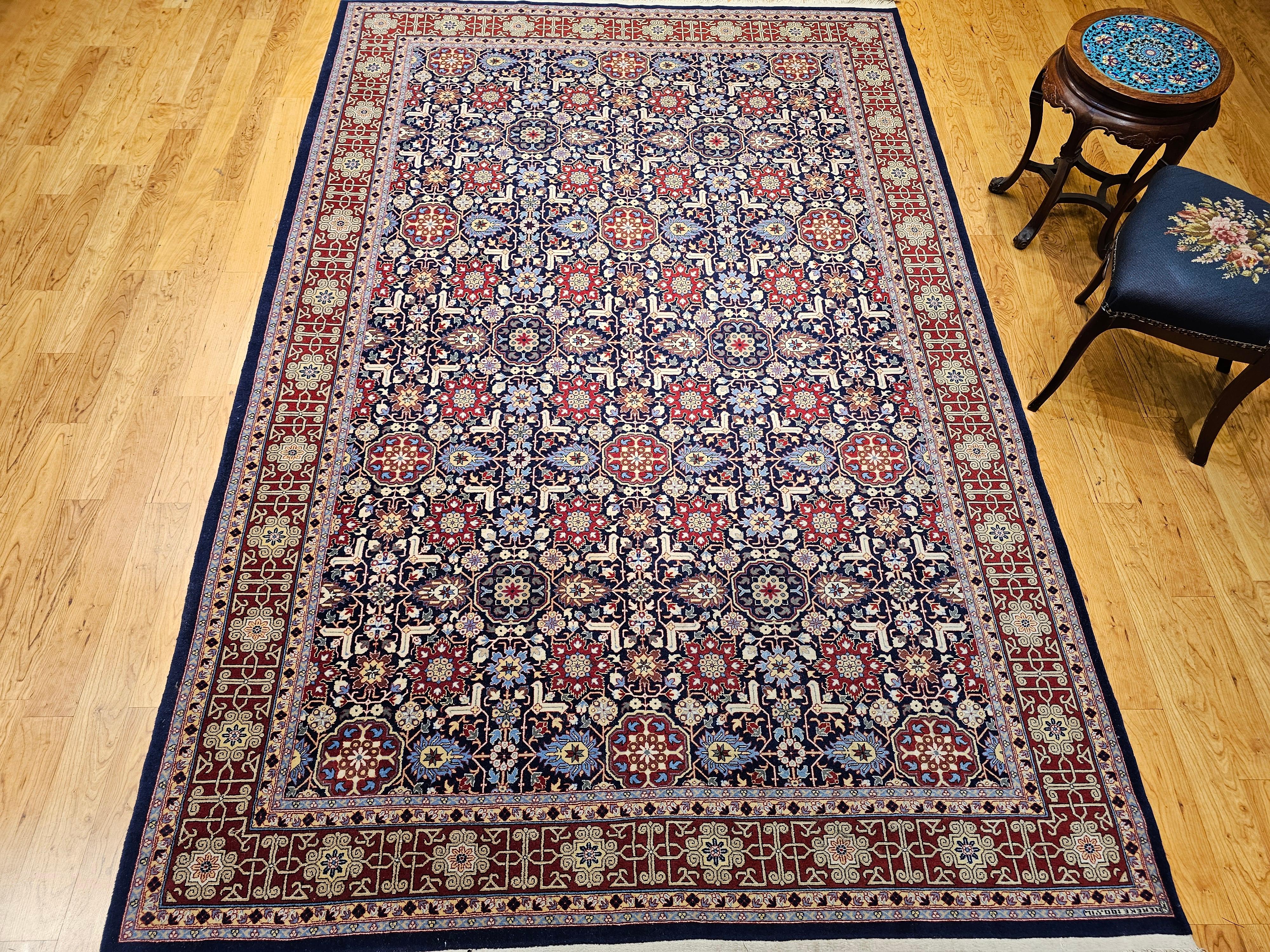 Persischer Täbris-Teppich in Zimmergröße aus Allover Afshan mit geometrischem Muster, Vintage im Angebot 12