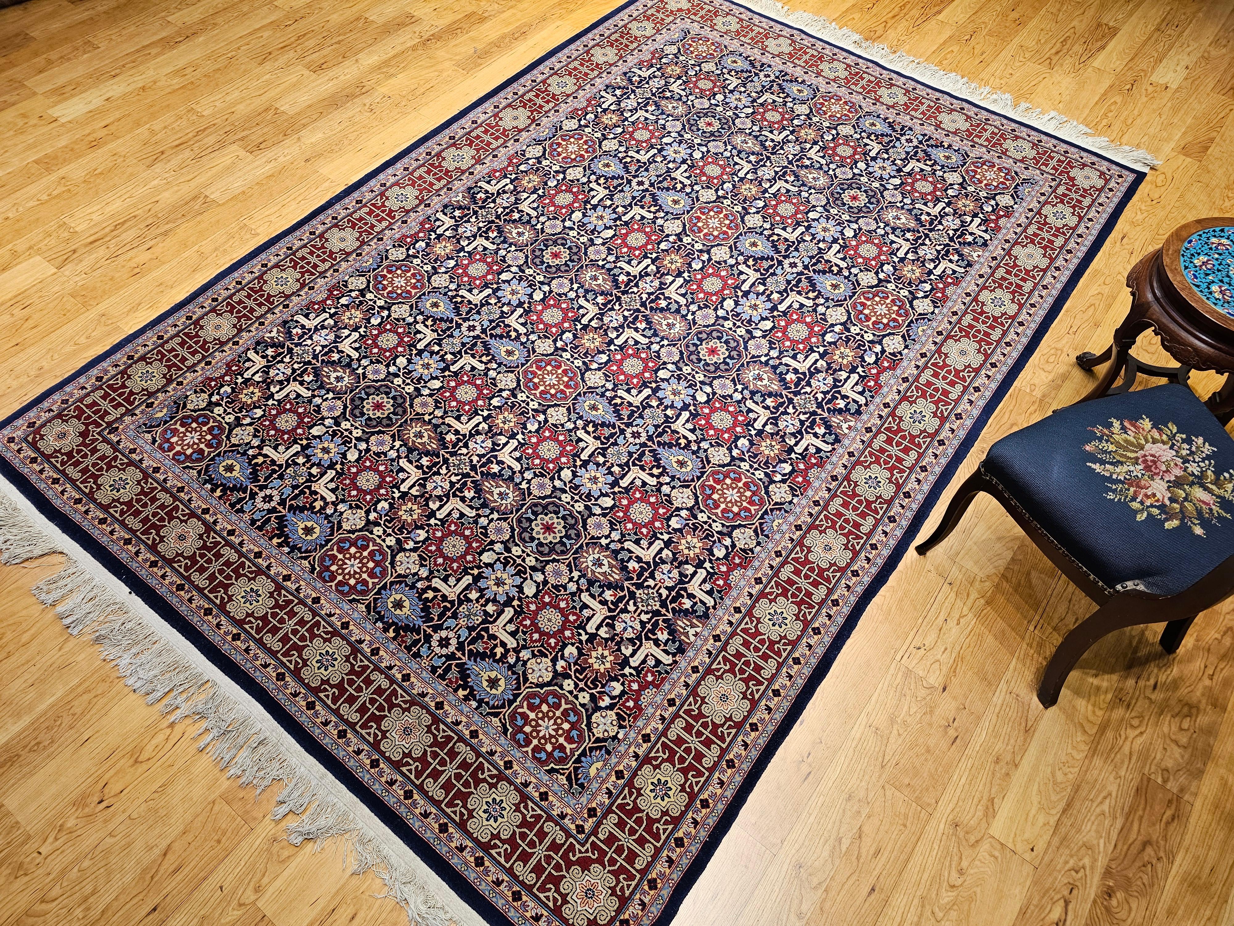 Persischer Täbris-Teppich in Zimmergröße aus Allover Afshan mit geometrischem Muster, Vintage im Angebot 13
