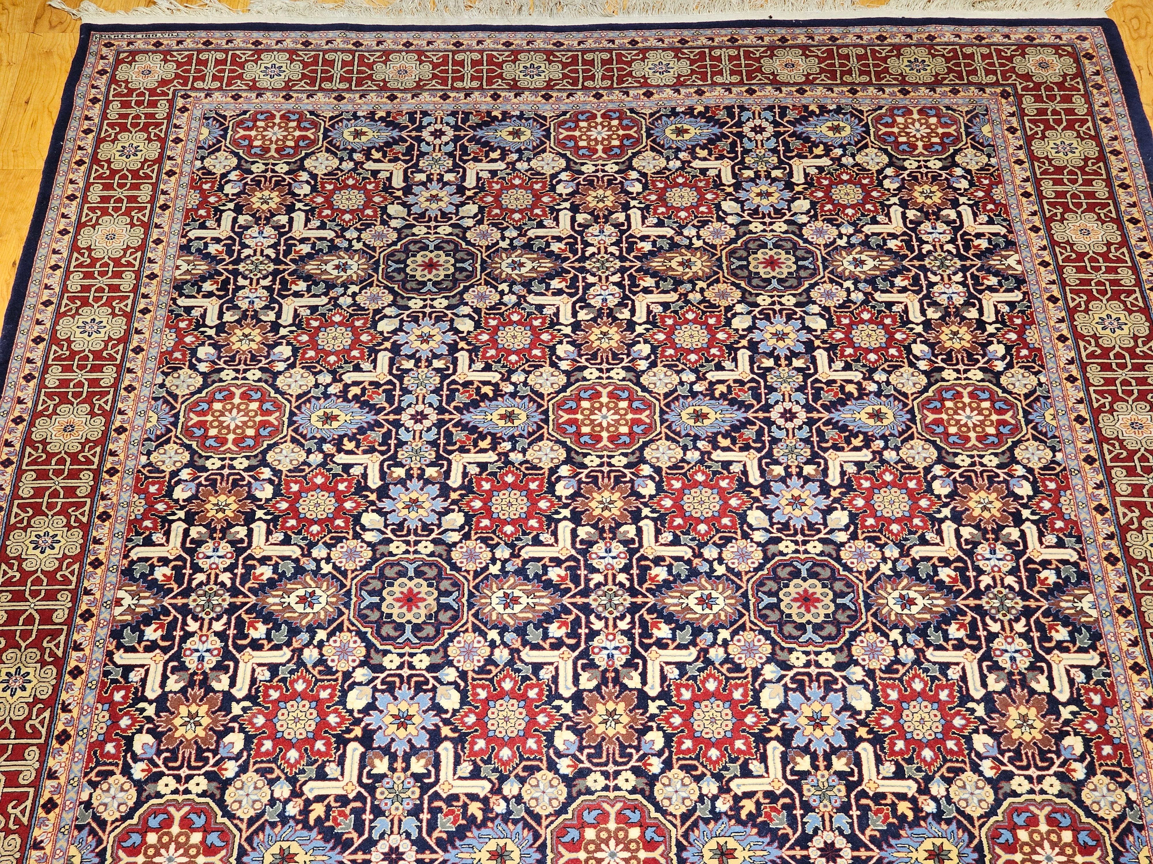 Persischer Täbris-Teppich in Zimmergröße aus Allover Afshan mit geometrischem Muster, Vintage im Zustand „Gut“ im Angebot in Barrington, IL