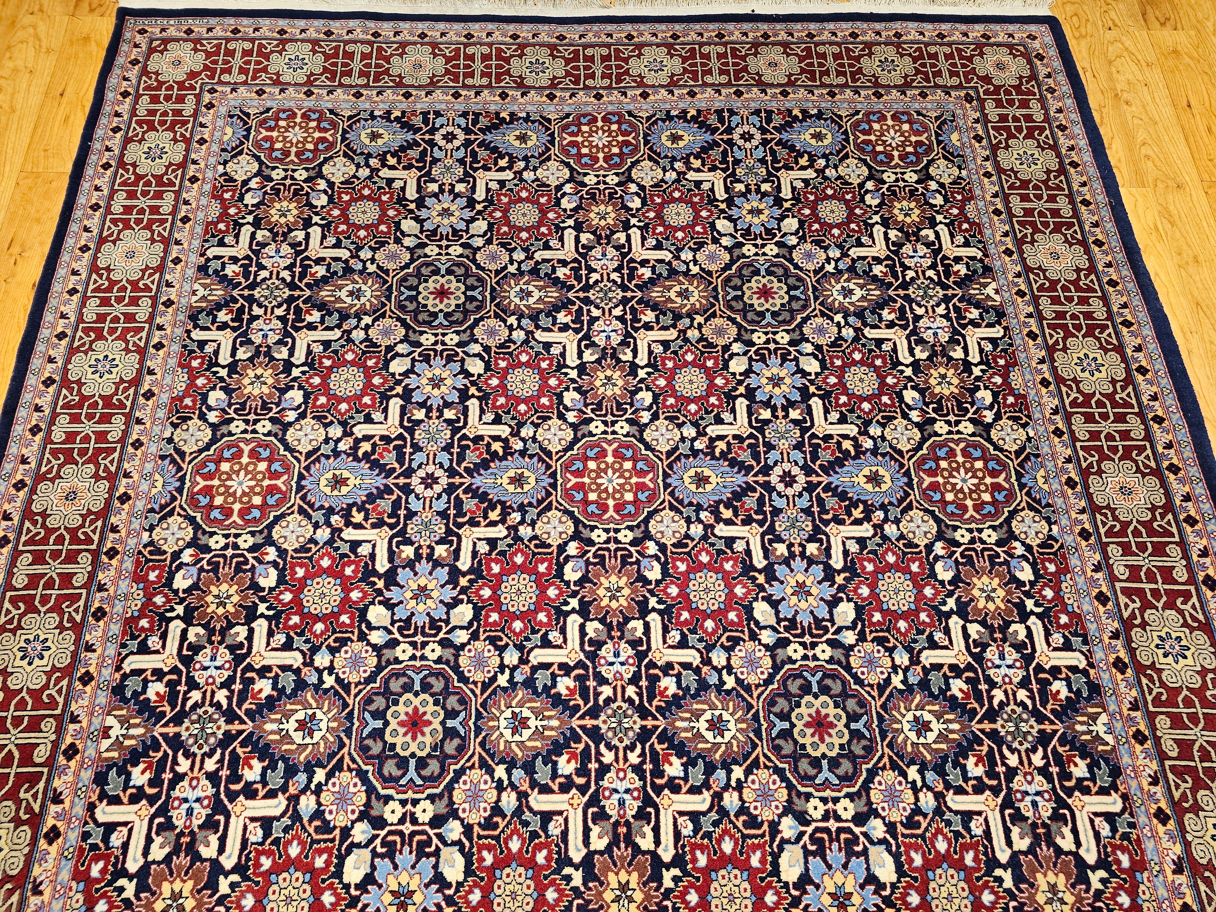 Persischer Täbris-Teppich in Zimmergröße aus Allover Afshan mit geometrischem Muster, Vintage (Wolle) im Angebot