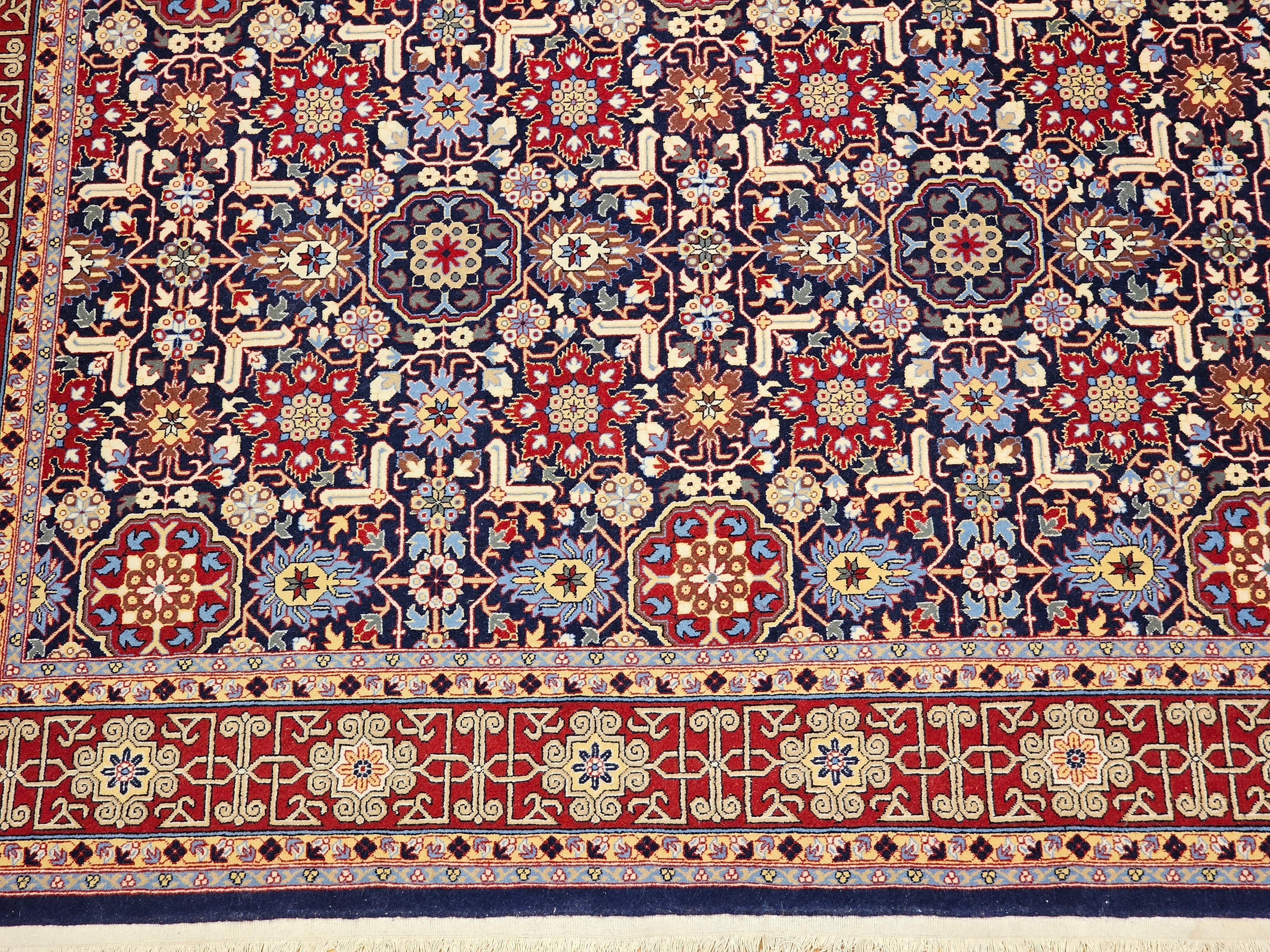 Persischer Täbris-Teppich in Zimmergröße aus Allover Afshan mit geometrischem Muster, Vintage im Angebot 2