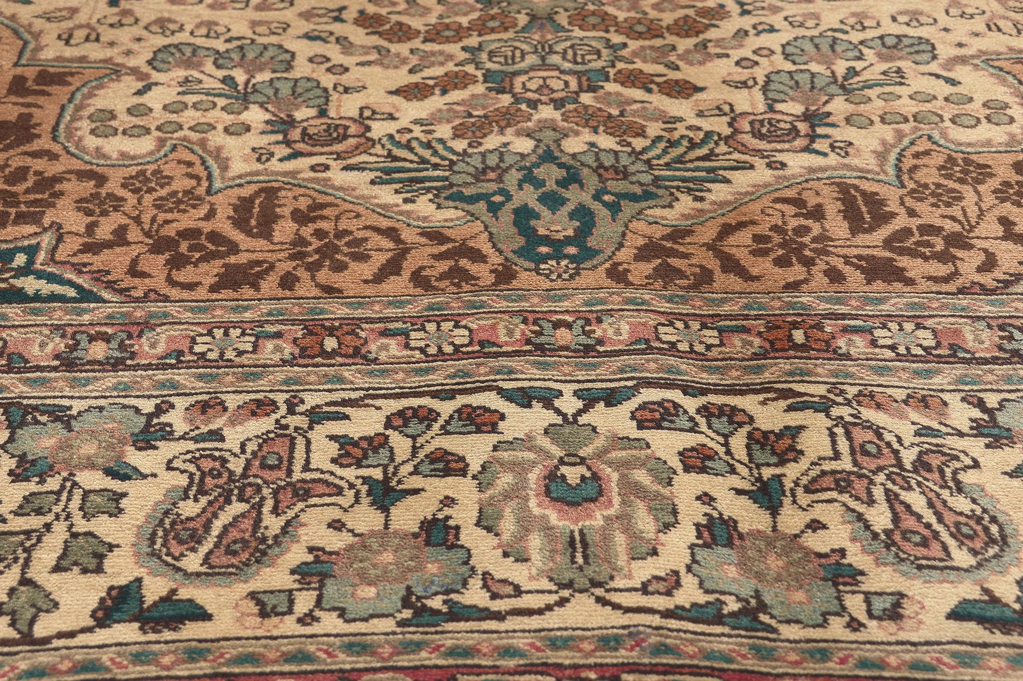 20th Century Vintage Persian Tabriz Rug, Warm Opulence Meets Traditional Sensibility For Sale
