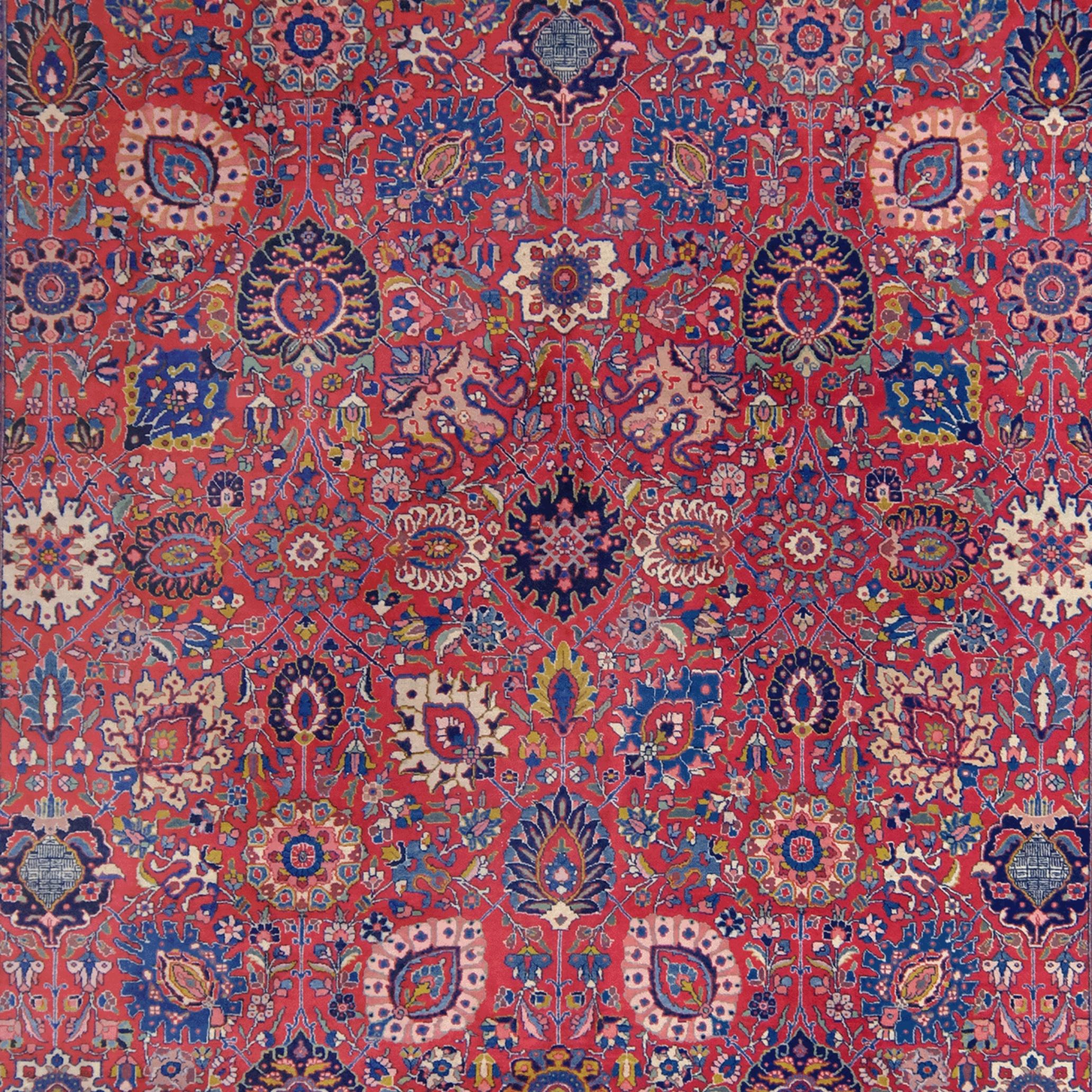 Persian Vintage Tabriz Carpet - 20th Century For Sale