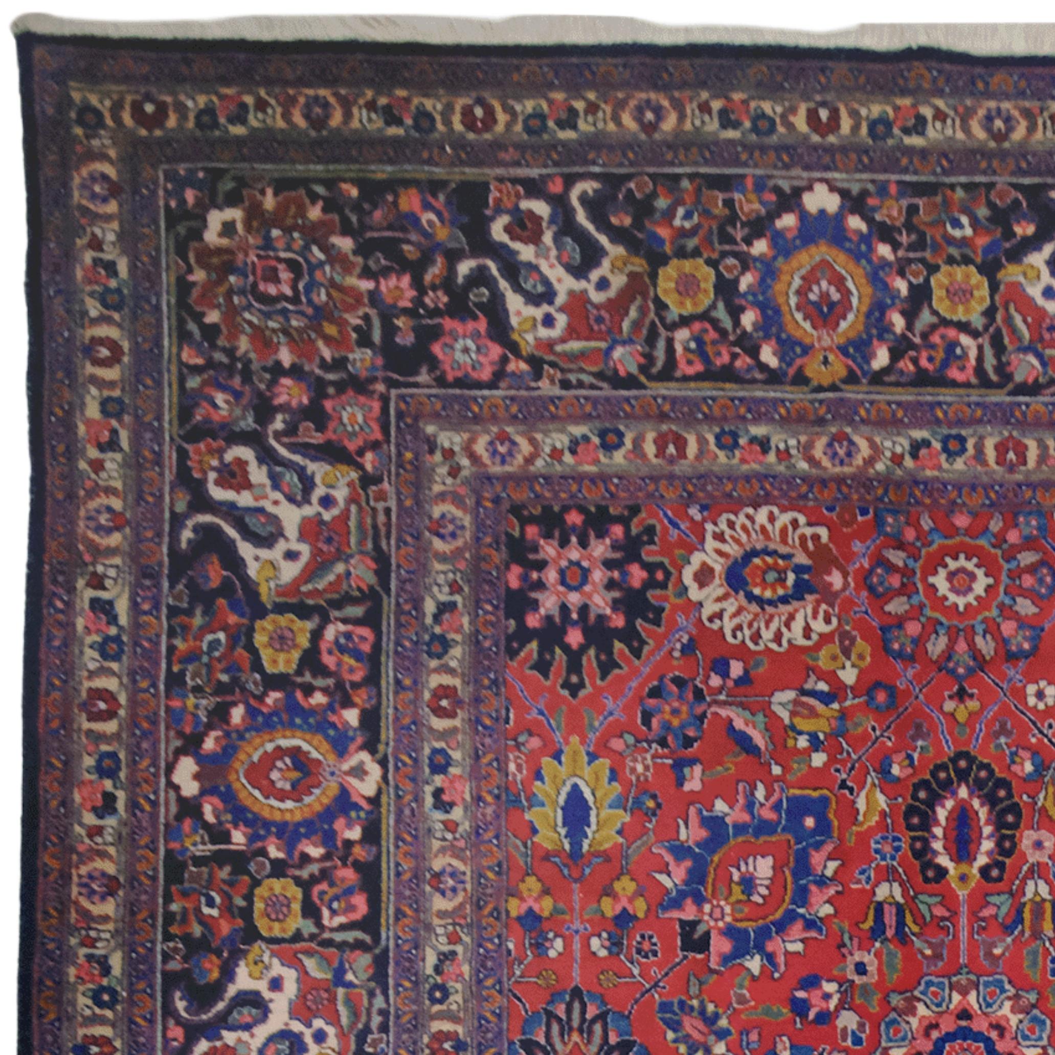Wool Vintage Tabriz Carpet - 20th Century For Sale