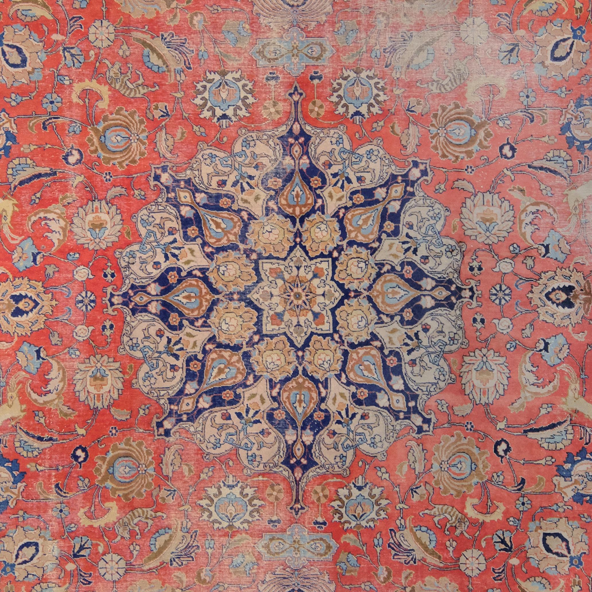 Persian Vintage Tabriz Carpet - 20th Century Tabriz Carpet For Sale