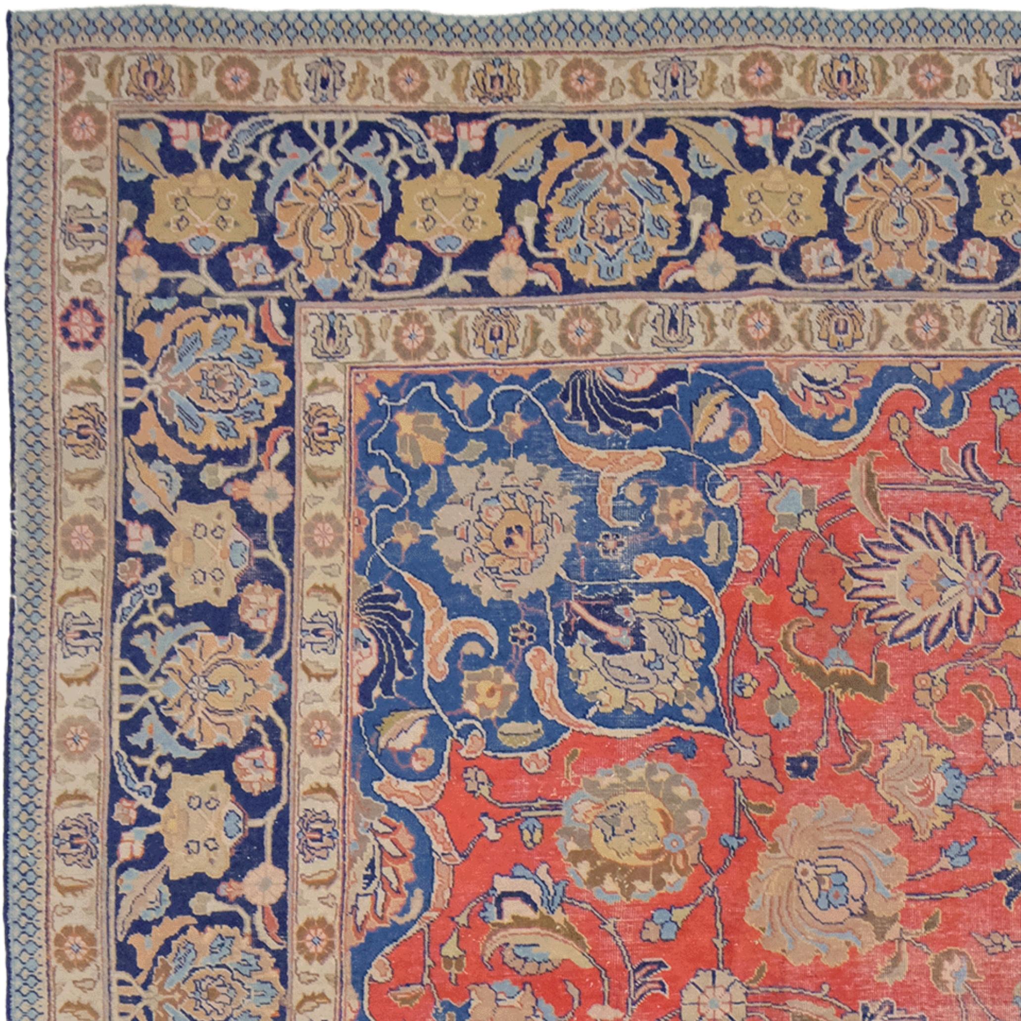 Wool Vintage Tabriz Carpet - 20th Century Tabriz Carpet For Sale