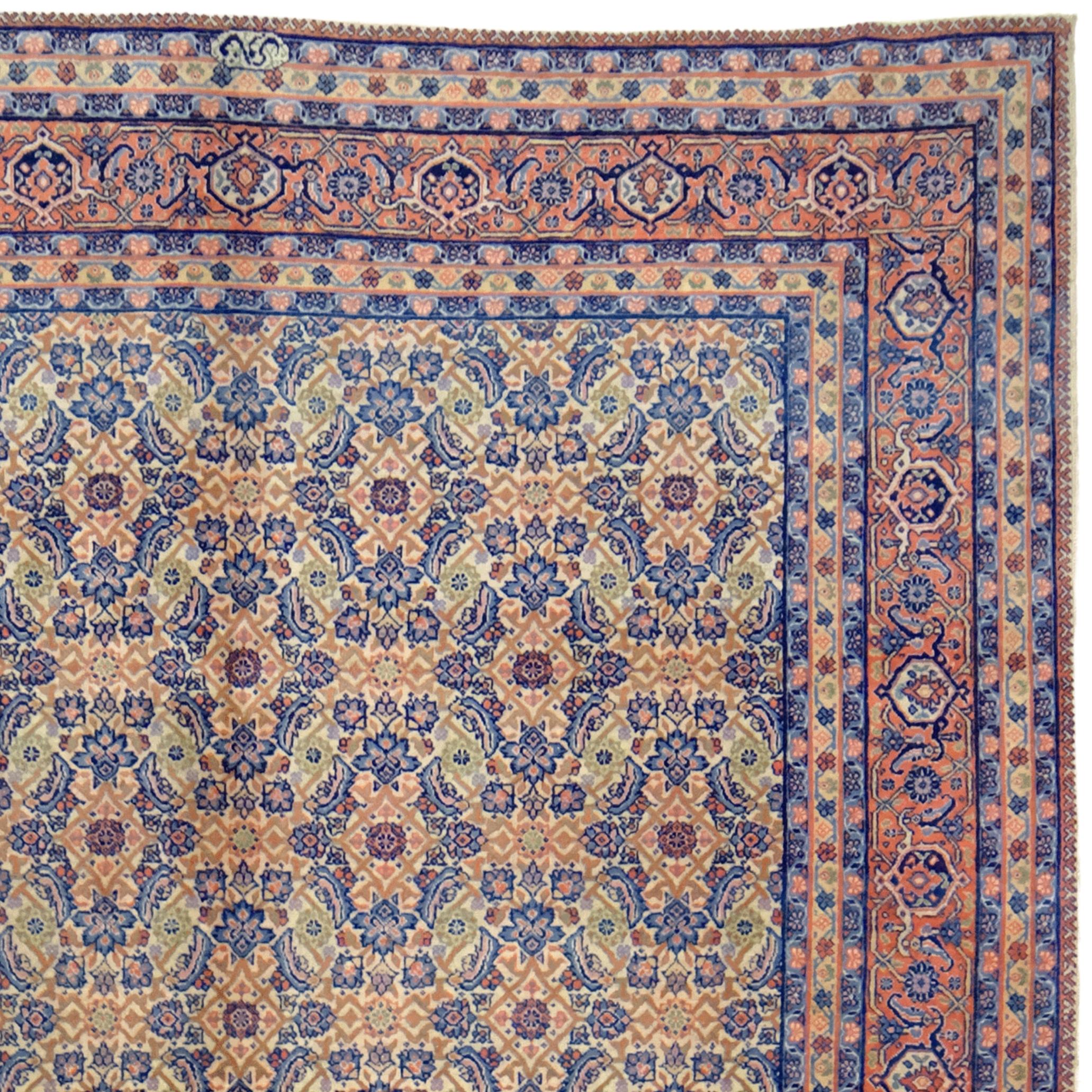 Hand-Woven Vintage Tabriz Carpet For Sale
