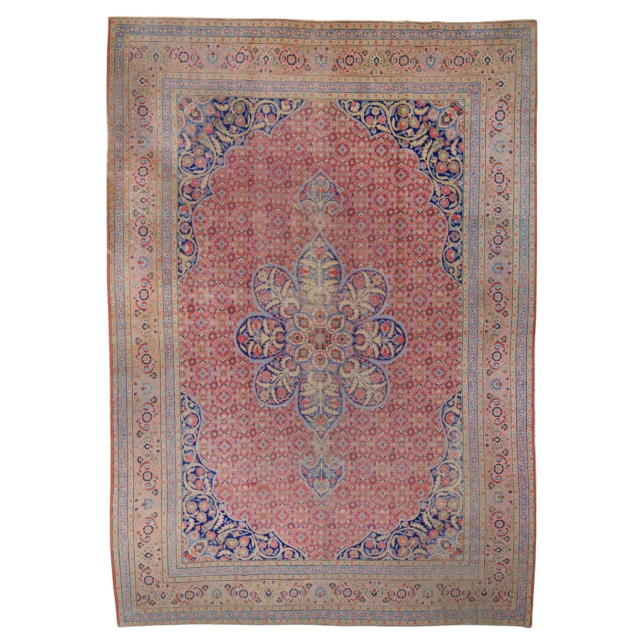 Vintage Tabriz Carpet - Large Tabriz Carpet