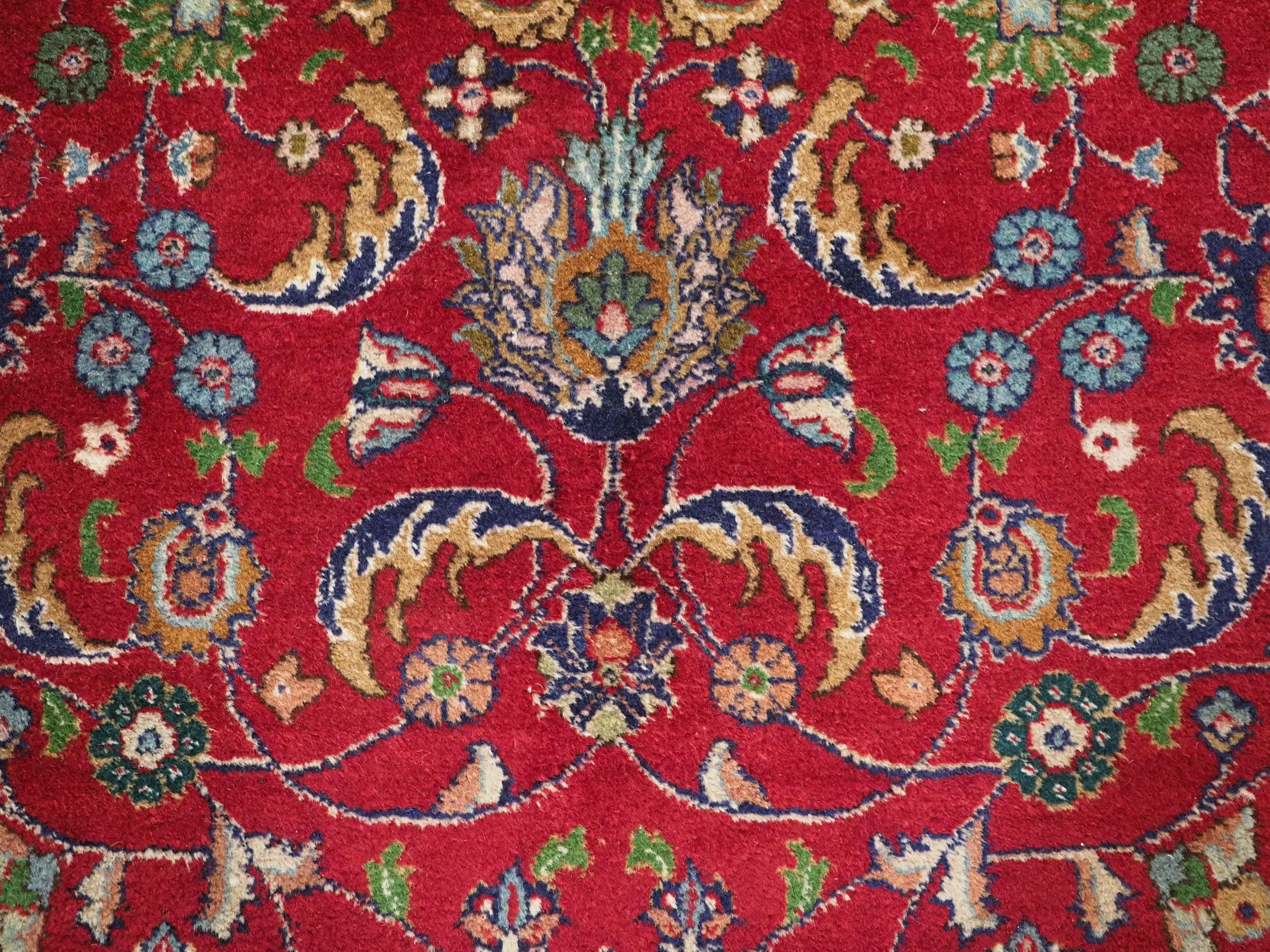 Vintage Tabriz carpet of traditional all over design in large room size. For Sale 5