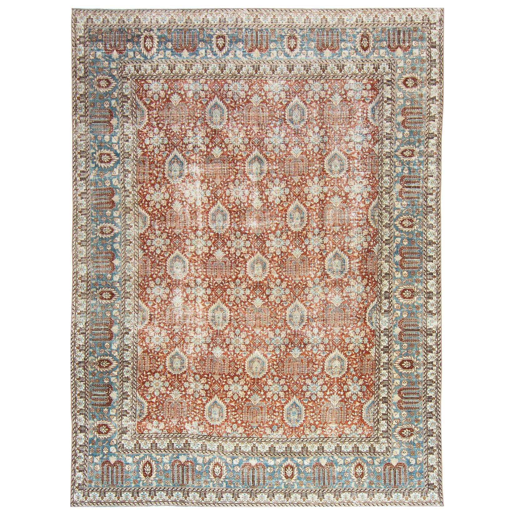 Vintage Tabriz Distressed Rug at 1stDibs