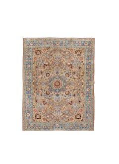 Vintage Tabriz in pastellfarbenen Blumentönen