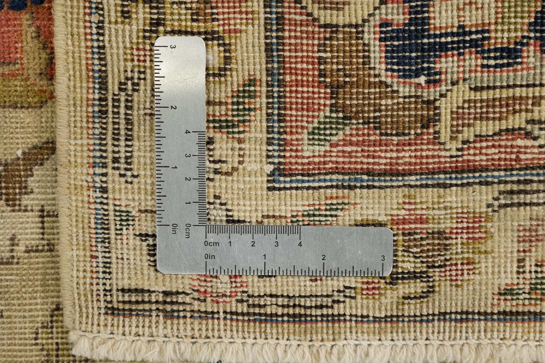 Vintage Tabriz (elfenbein-beige, marineblau, 11'4