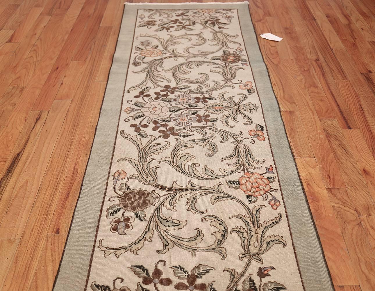 Hand-Knotted Vintage Tabriz Persian Runner Rug. Size: 2 ft 10 in x 12 ft 9 in 