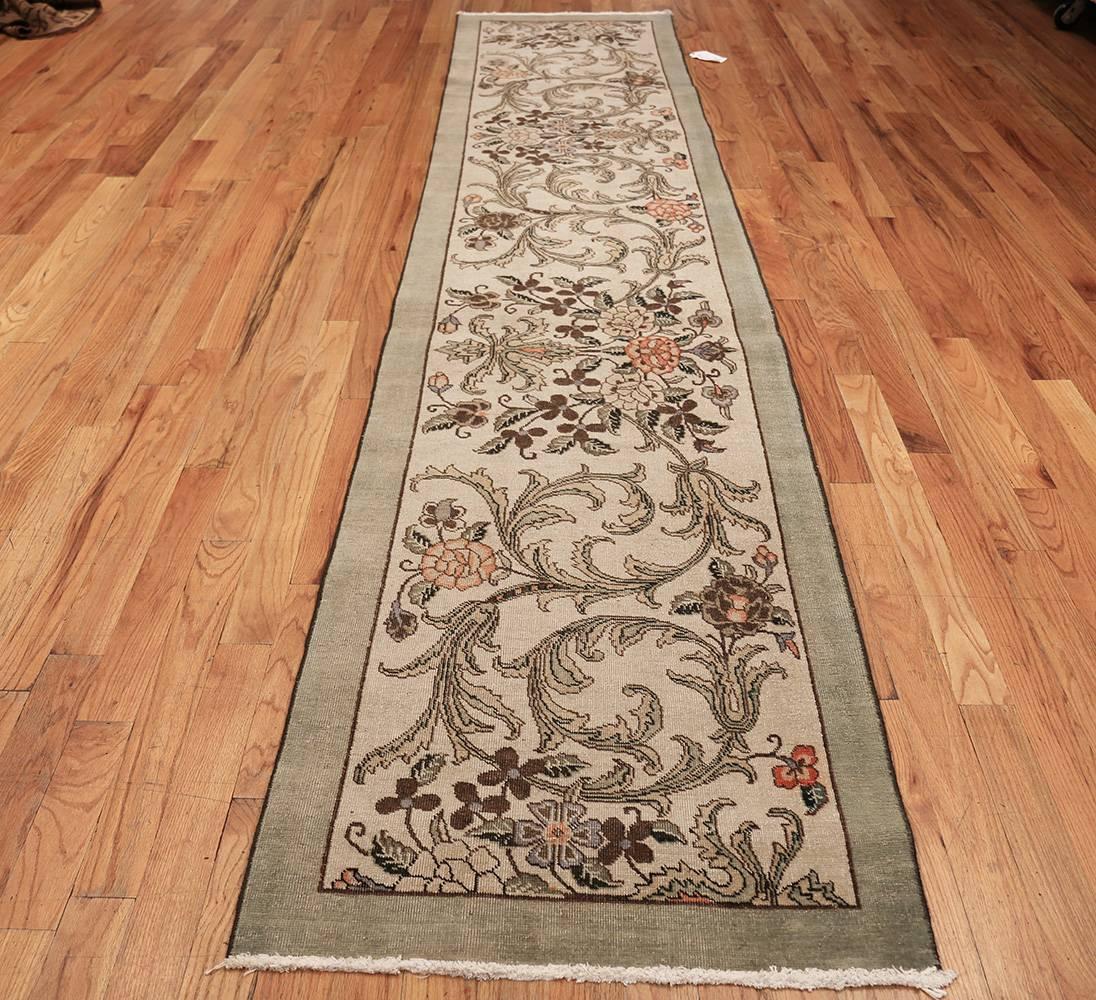 20th Century Vintage Tabriz Persian Runner Rug. Size: 2 ft 10 in x 12 ft 9 in 