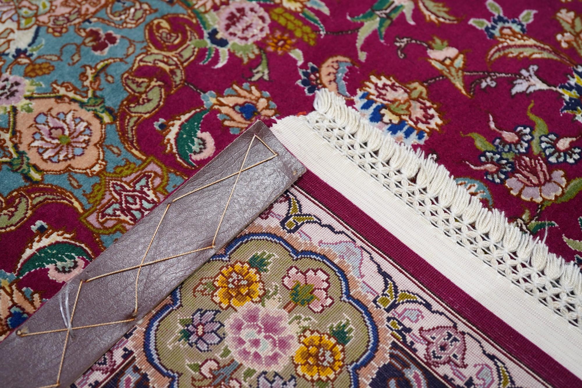 Tappeto persiano Tabriz Wool & Wilk estremamente fine, 3'4'' x 5'3'' in vendita 5