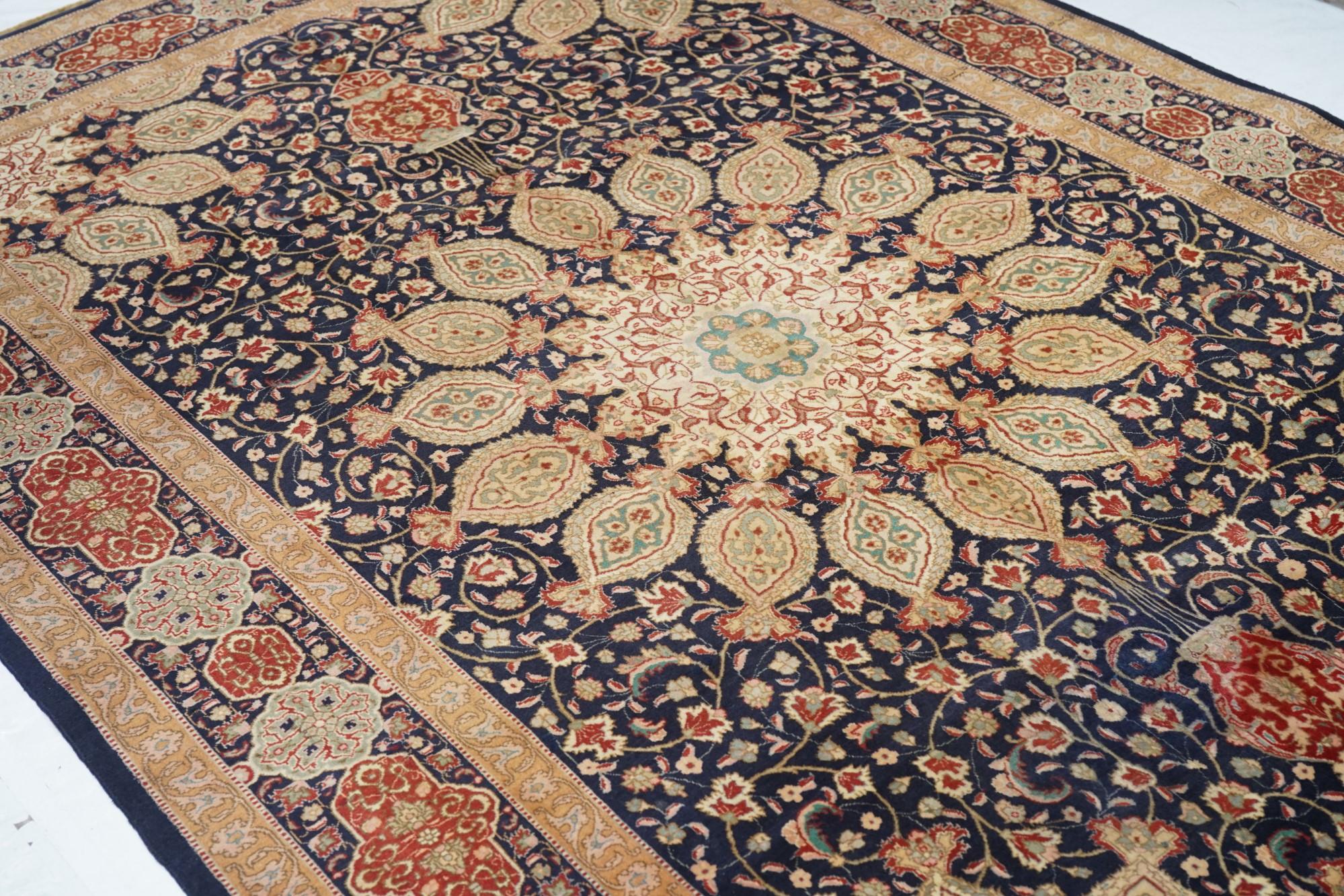 Lana Tappeto Tabriz persiano d'epoca 6'7'' x 10'1'' in vendita