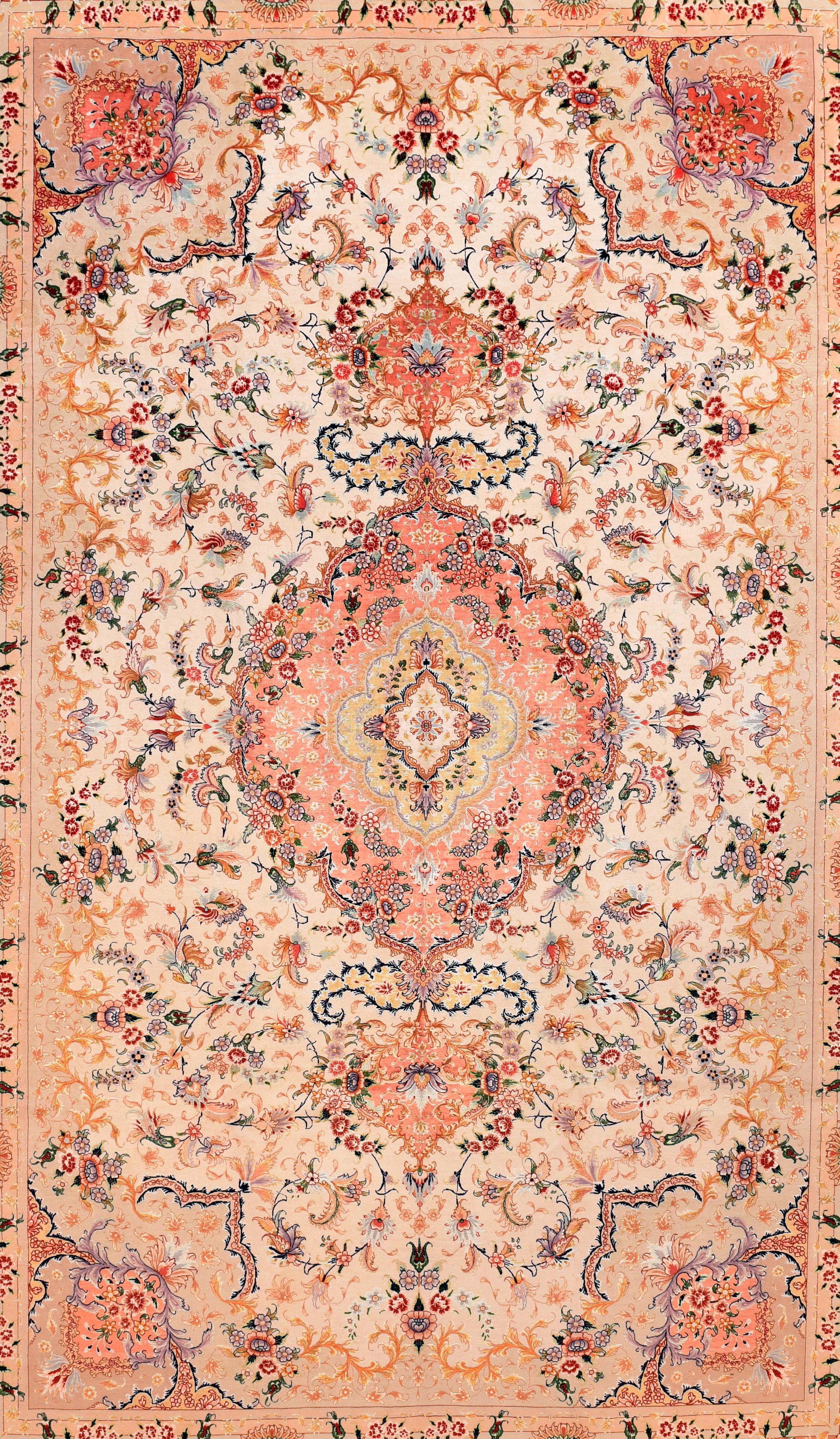 Extremely Fine Persian Tabriz Wool & Silk Soven by the artist Master Weaver  In Good Condition For Sale In New York, NY