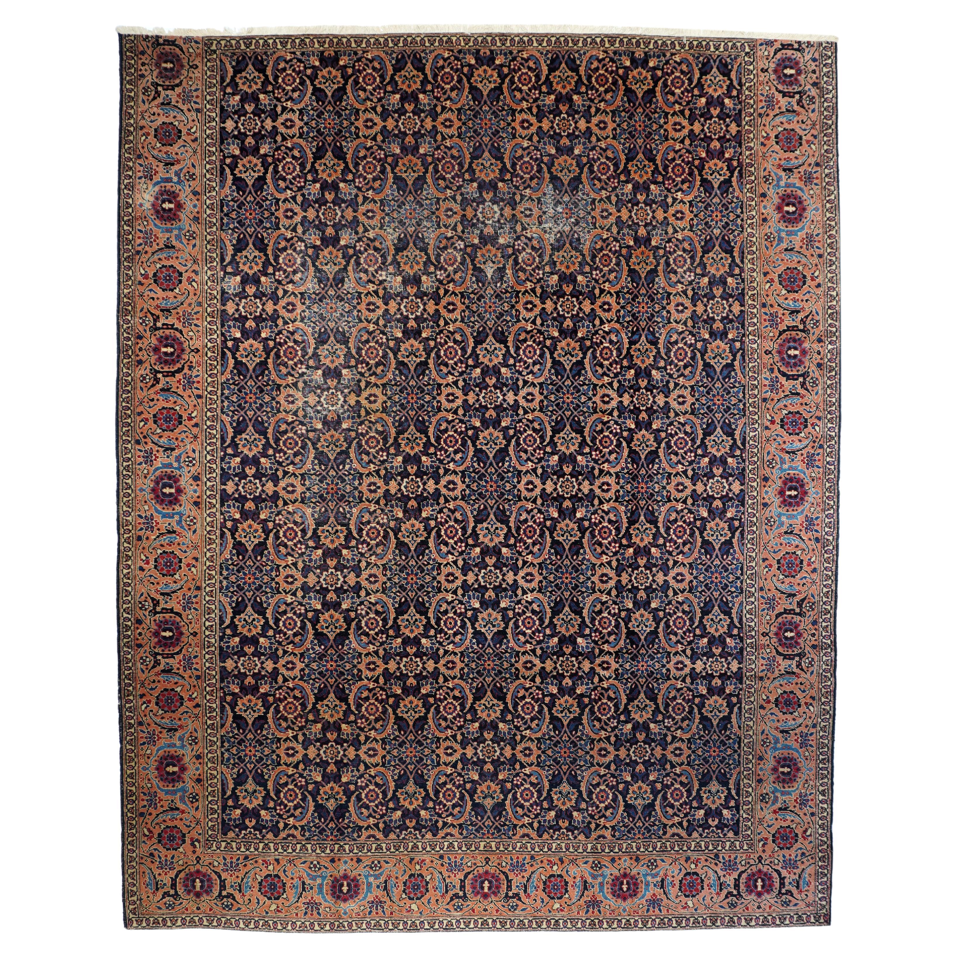Vintage Persian Tabriz Rug 8'10'' x 11'2''