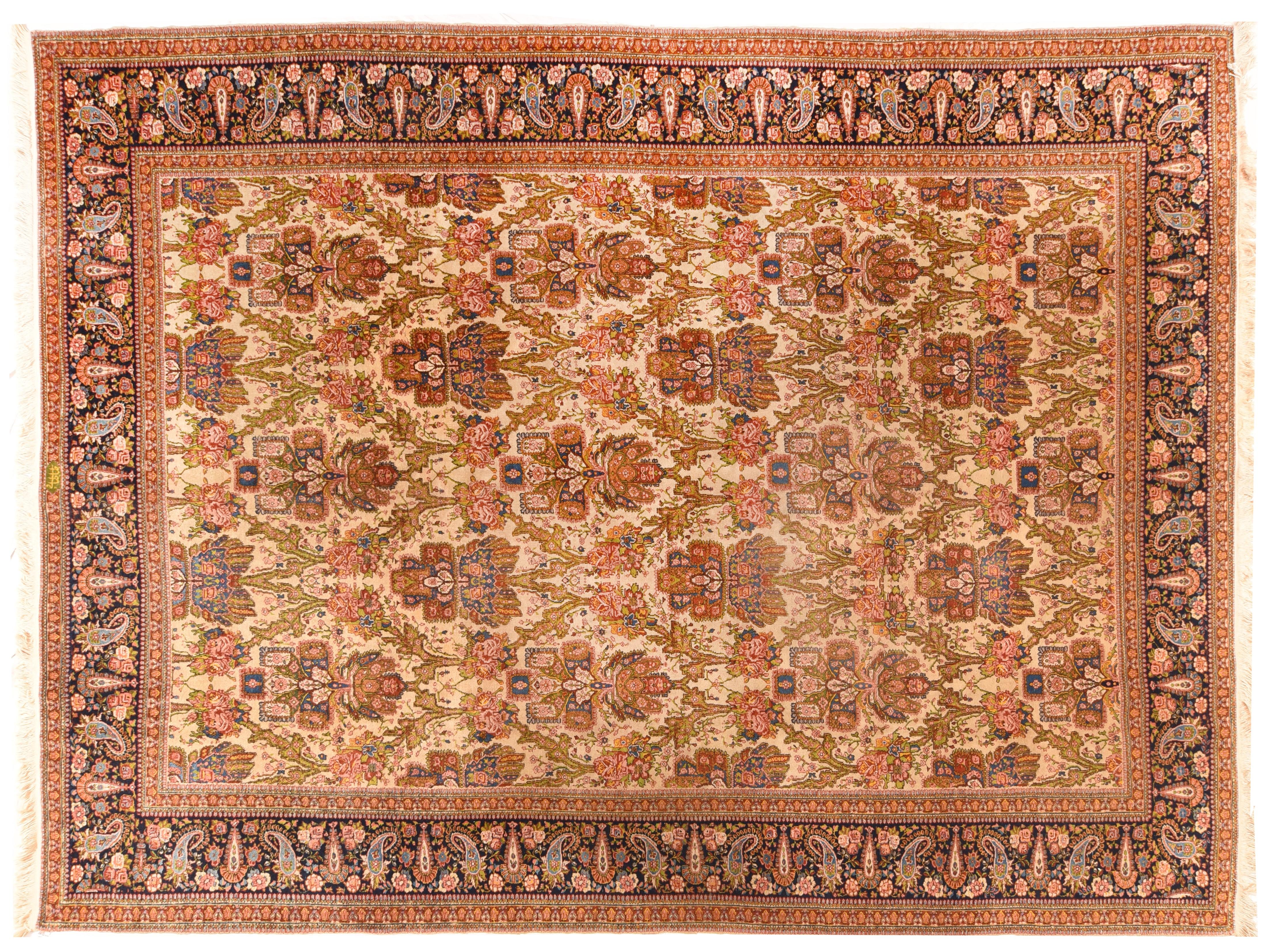 Mid-20th Century Vintage Persian Tabriz Rug 9' x 12'6'' For Sale