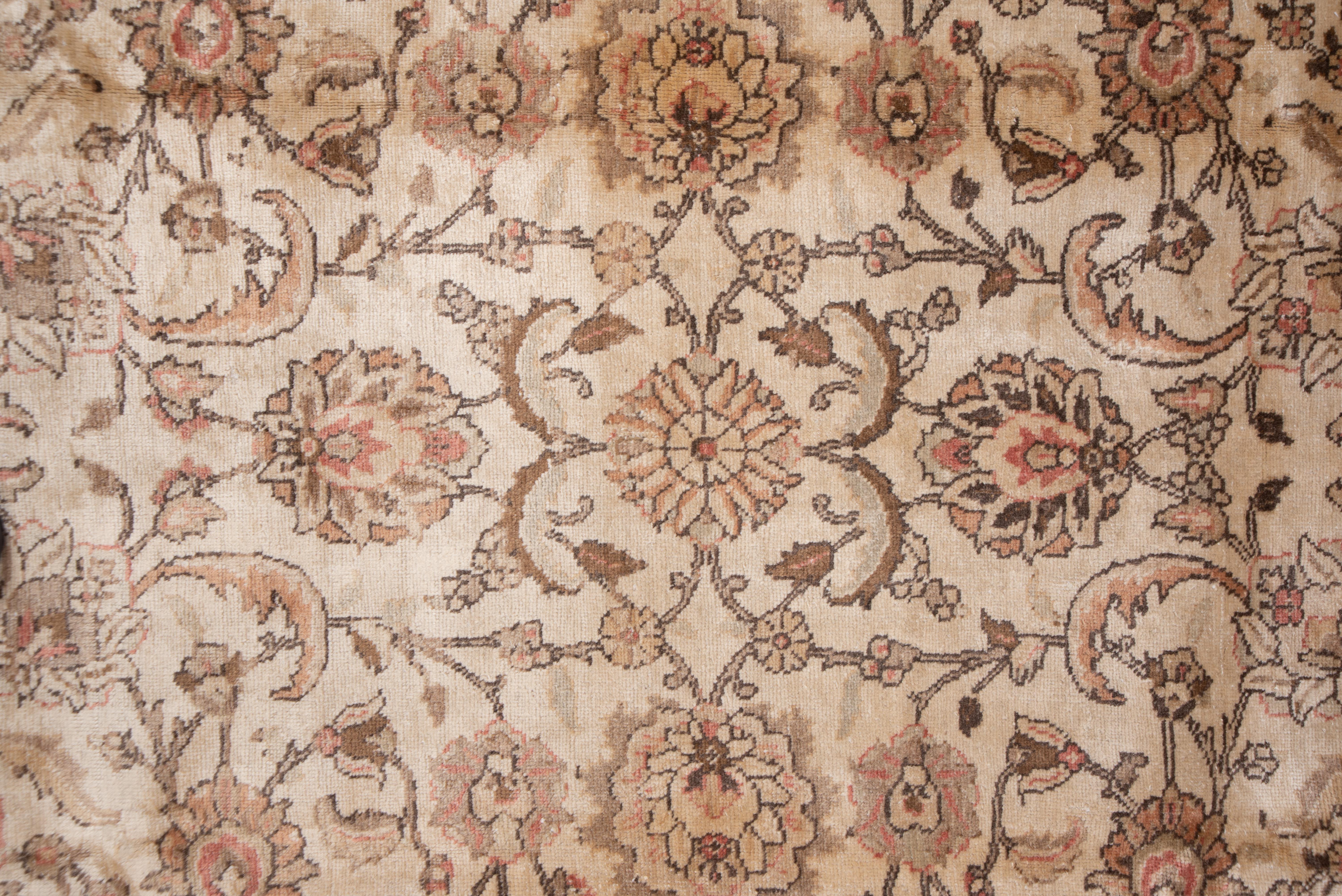 Lana Tappeto Tabriz d'epoca con motivo floreale a trifoglio in vendita