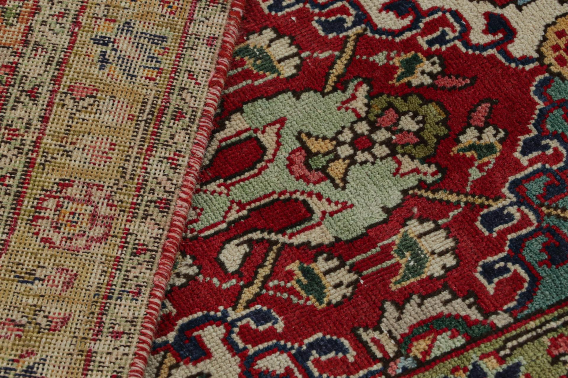 Wool Vintage Tabriz rug in Polychromatic Floral Patterns by Rug & Kilim For Sale