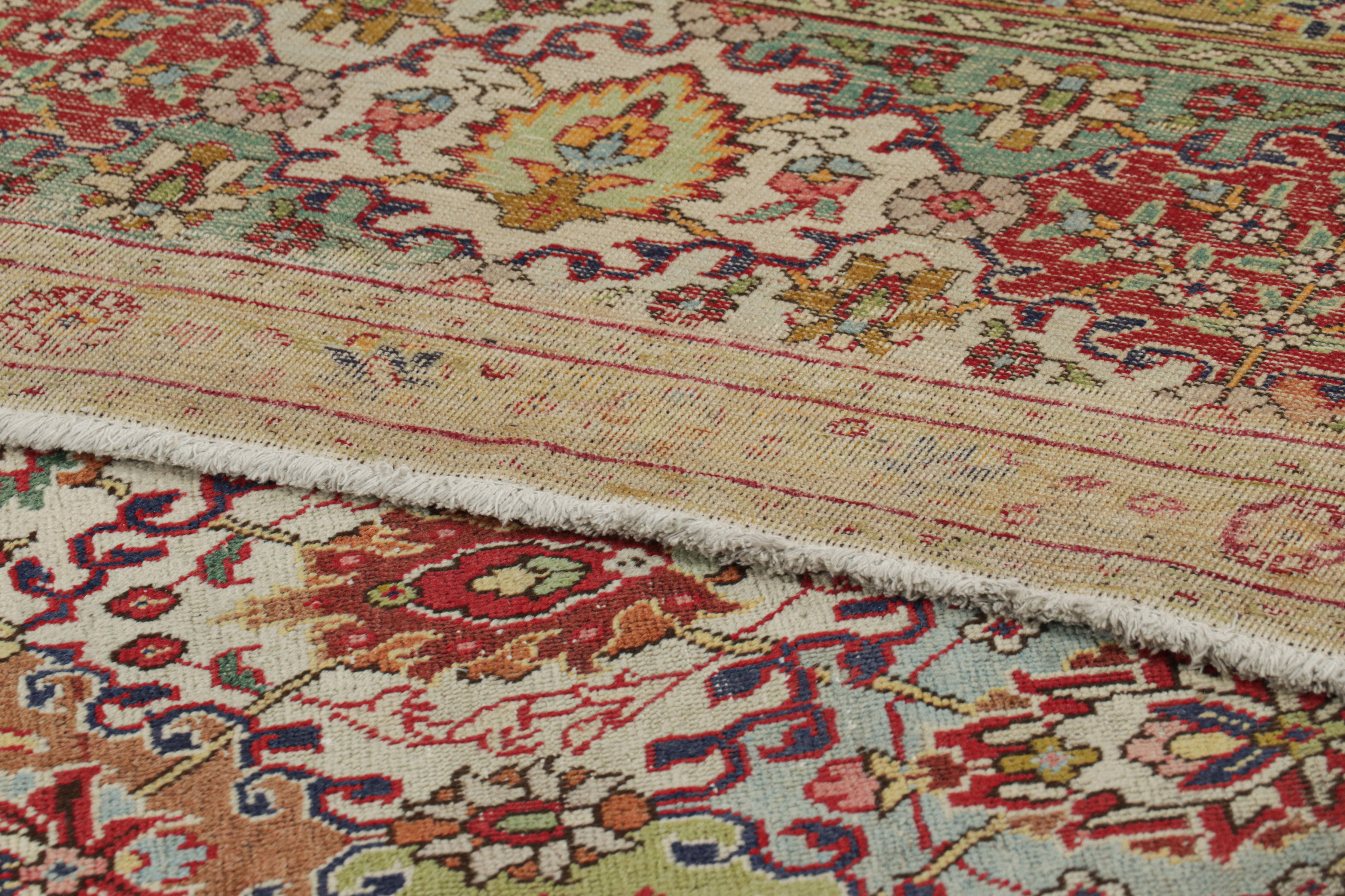 Wool Vintage Tabriz Rug with Polychromatic Floral Patterns - Rug & Kilim For Sale