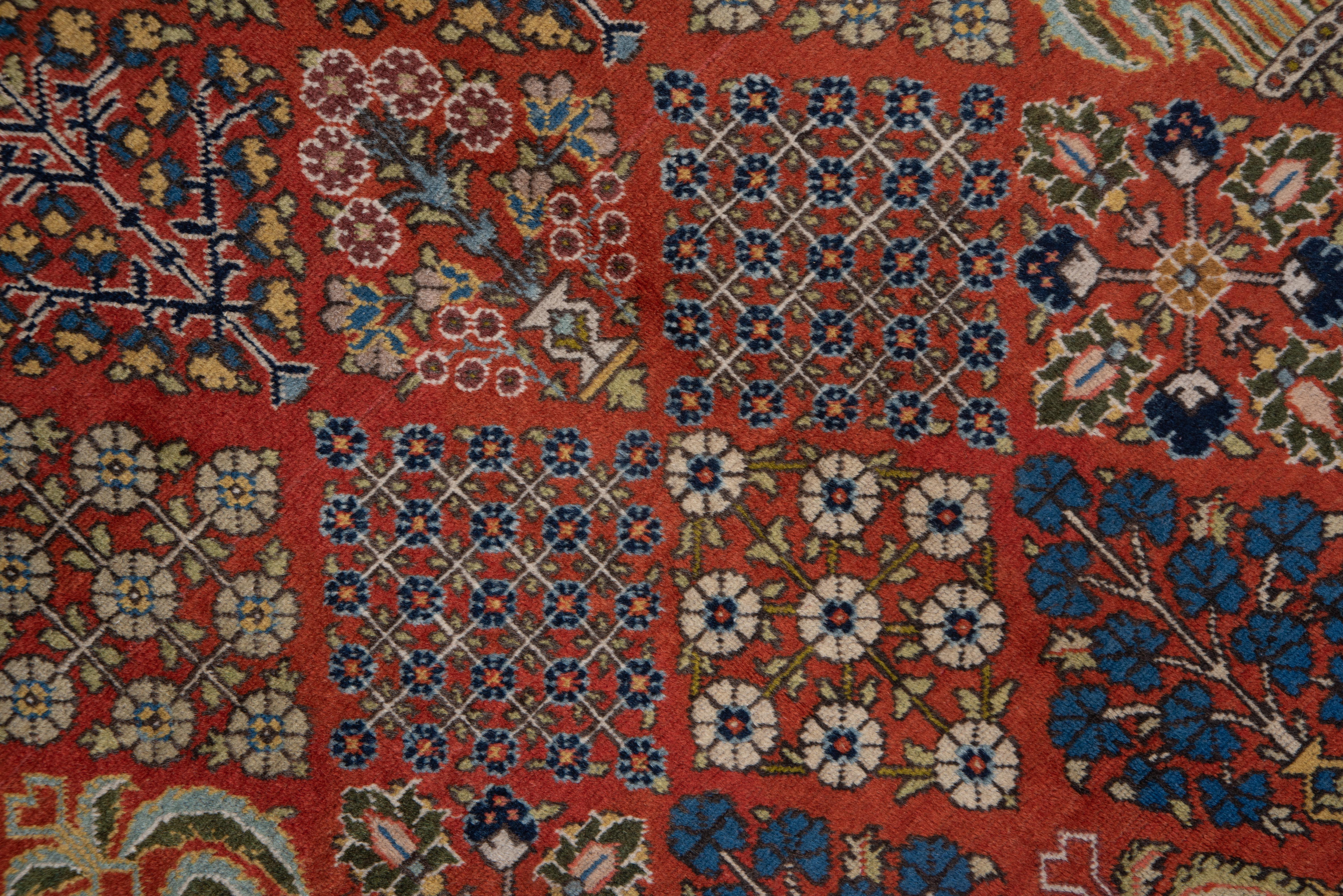 20th Century Vintage Tabriz Rug Lattice Garden Motif For Sale