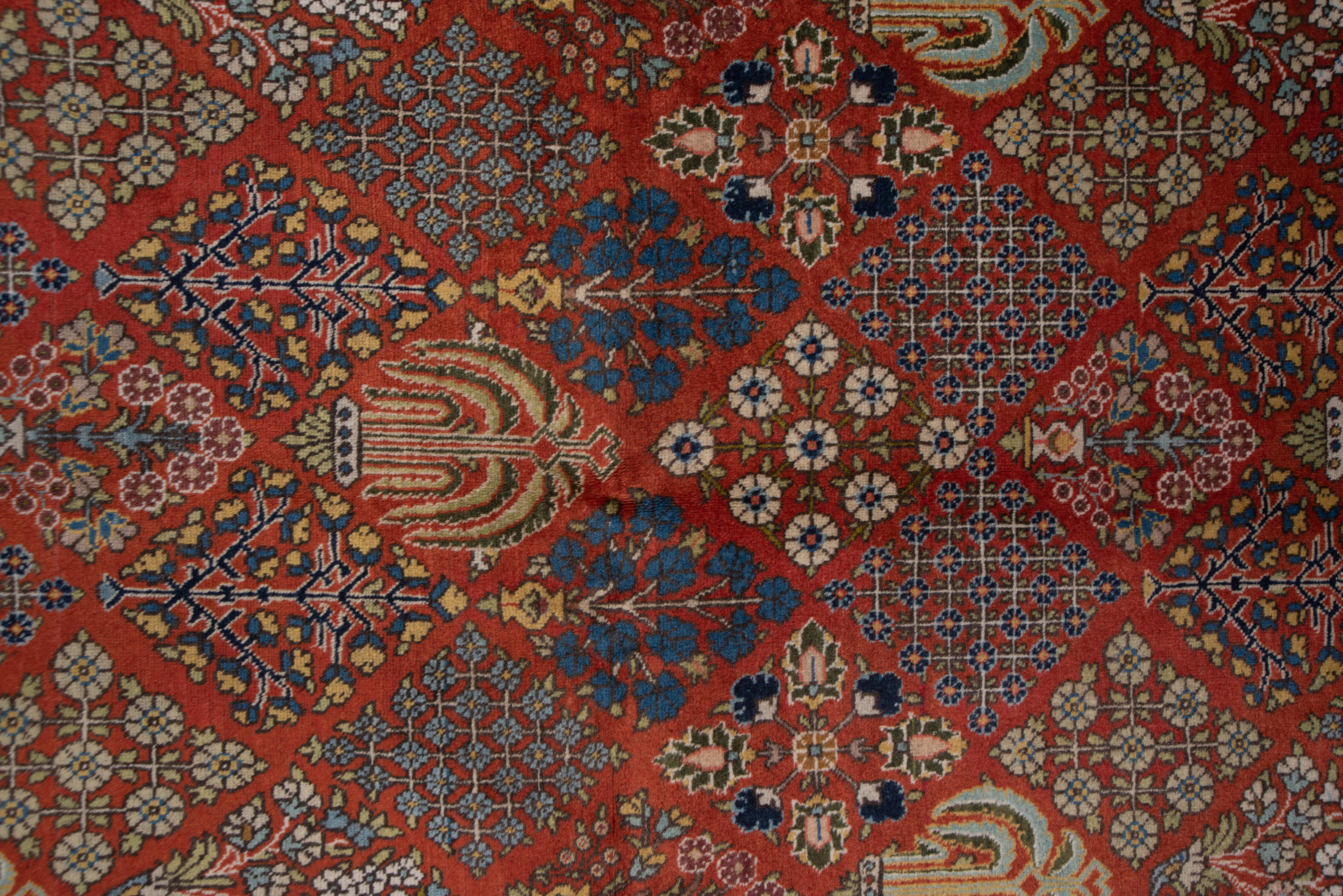 Wool Vintage Tabriz Rug Lattice Garden Motif For Sale
