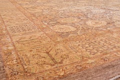 Vintage Tabriz Rug Persian Allover Herati Pattern in Earth Tones