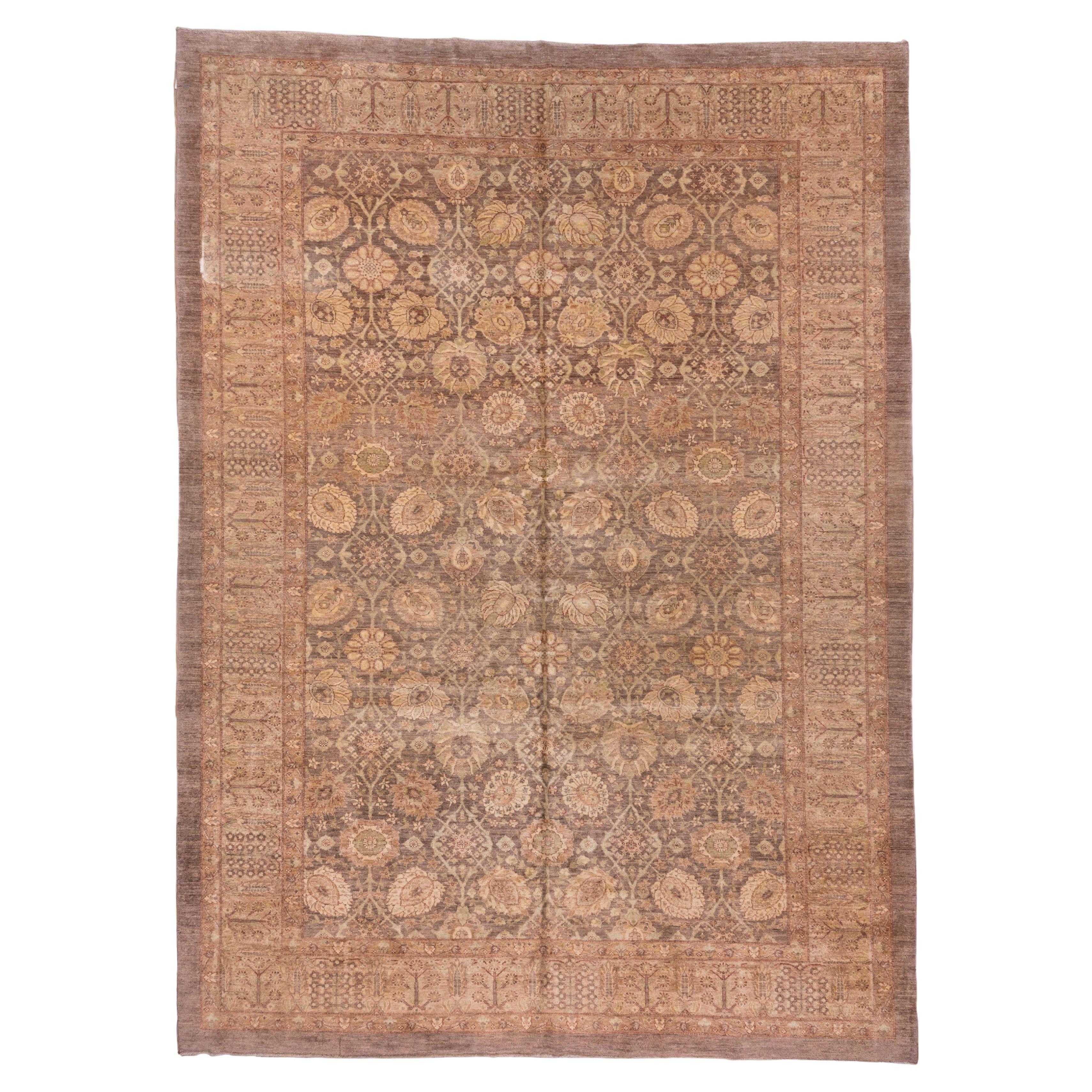 Vintage Tabriz Teppich Persisch Allover Herati Muster in Erdtönen im Angebot