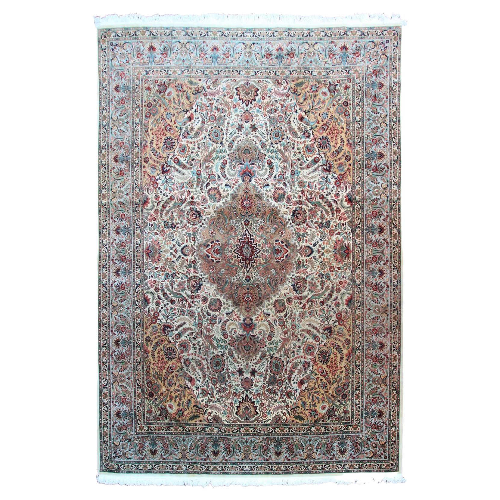 Vintage Tabriz Rug Persian Tabriz Rug Fine 50 Raj Collector Tabriz For Sale